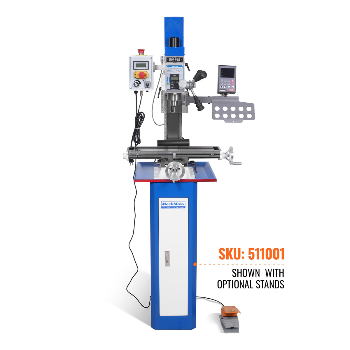 6"x20'' Benchtop Mill Drill Machine with DRO Brushless Motor, Variable Speed, R8 Spindle, 1 HP, 110V, Compact Milling Drilling Tool for Garage Shop, DIY Metalworking without Stand VM18LD