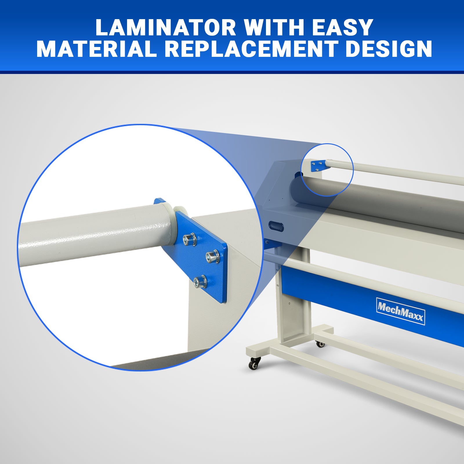 63" Wide Format Laminator Manual Cold Laminating Machine 60" Max Laminating Width,Pneumatic Roller Lift & Wear-Resistant Rubber Roller Portable Stand Included, 0.78" Max Thickness for Vinyl Graphics, Inkjet Prints, Posters-1600-C1