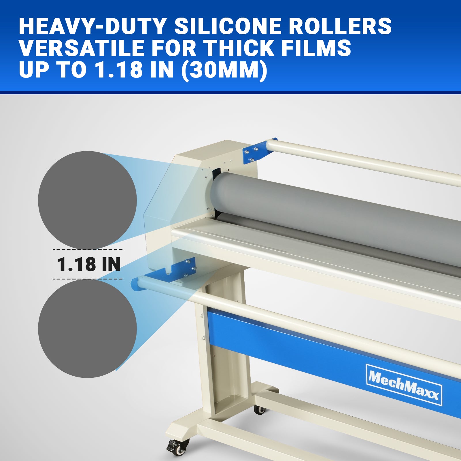 63" Wide Format Laminator Manual Cold Laminating Machine 60" Max Laminating Width,Pneumatic Roller Lift Portable Stand Included, 0.78" Max Thickness for Vinyl Graphics, Inkjet Prints, Posters-1600-C2