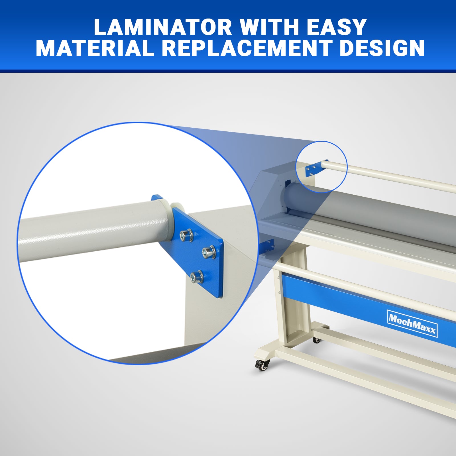 63" Wide Format Laminator Manual Cold Laminating Machine 60" Max Laminating Width,Pneumatic Roller Lift Portable Stand Included, 0.78" Max Thickness for Vinyl Graphics, Inkjet Prints, Posters-1600-C2