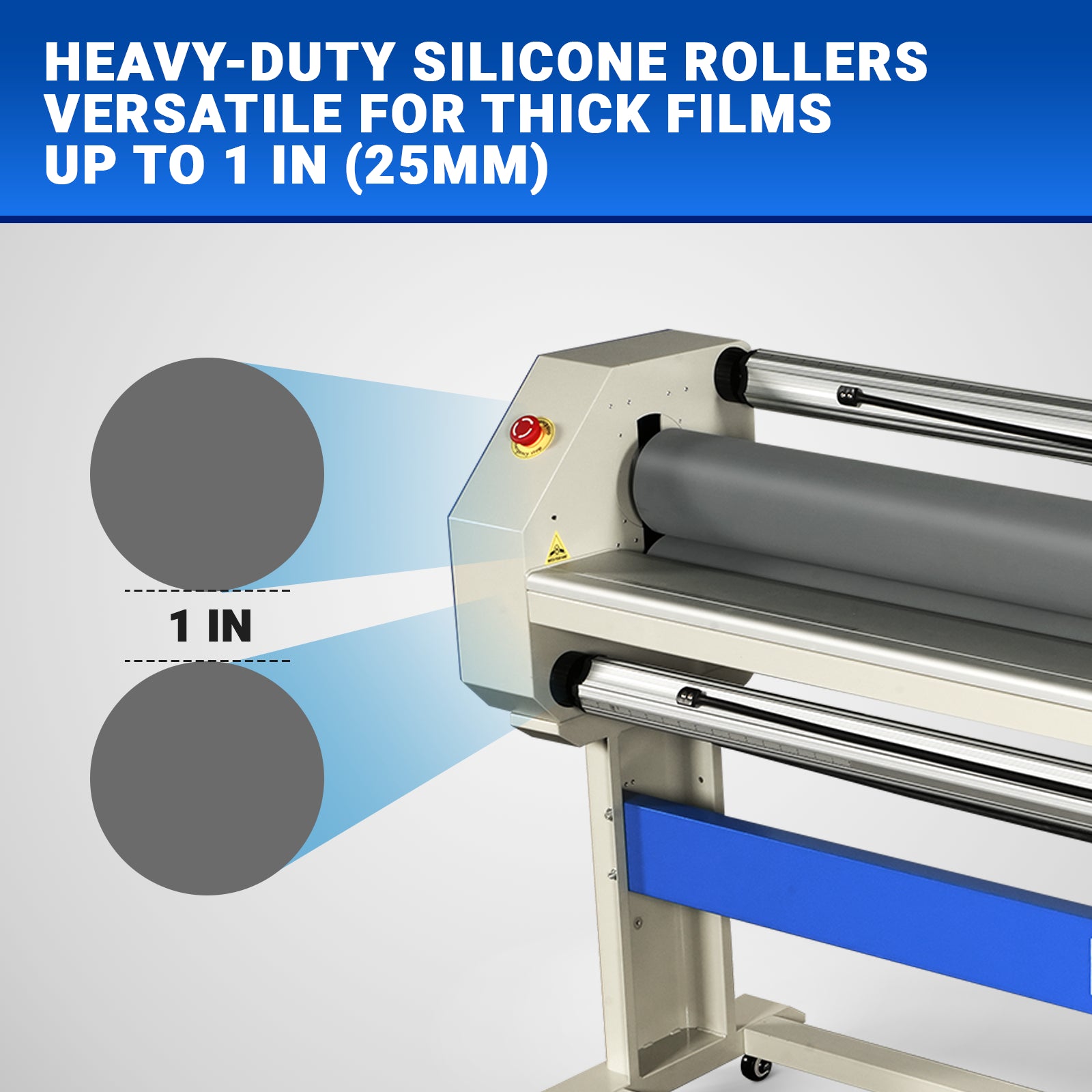 63" Wide Format Laminator Manual Cold Laminating Machine 60" Max Laminating Width,Pneumatic Roller Lift Portable Stand Included, 0.78" Max Thickness for Vinyl Graphics, Inkjet Prints, Posters-1600-C3Pro