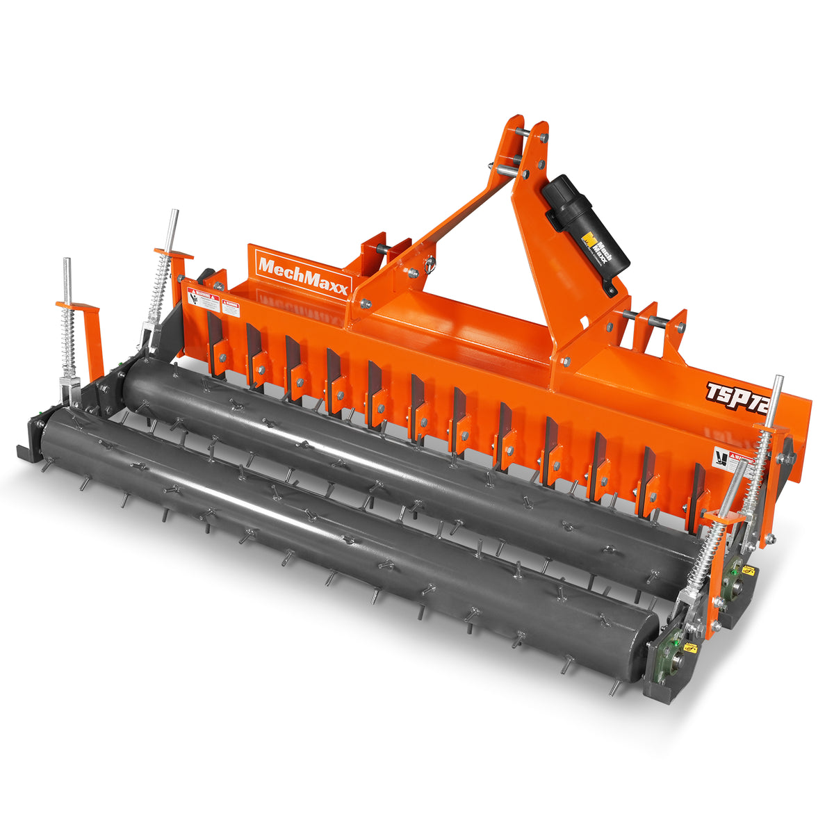 72" Soil Pulverizer, Double Spiked Roller, 25 Shanks, Category 1 and 2, 3 Point Hitch Tractor Attachment, TSP72D