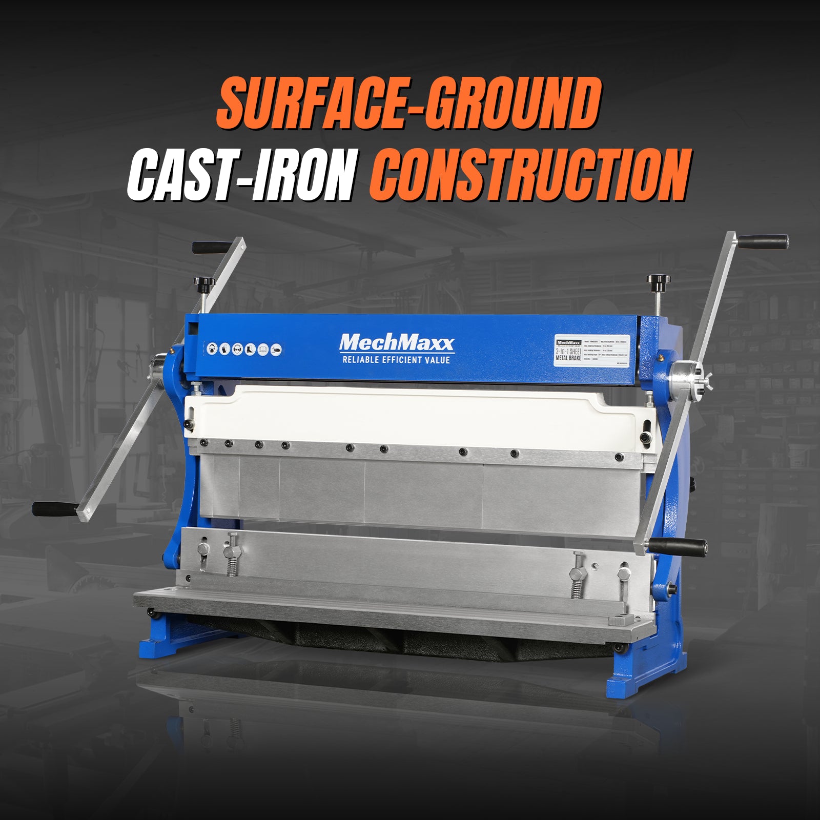 30-inch 3-in-1 Pan and Box Brake – Slip Roll, Shear, Bending Machine for Sheet Metal, 20 Gauge Mild Steel, Adjustable Fingers, Heavy Duty, Metalworking, Fabrication, Rolling, Bending