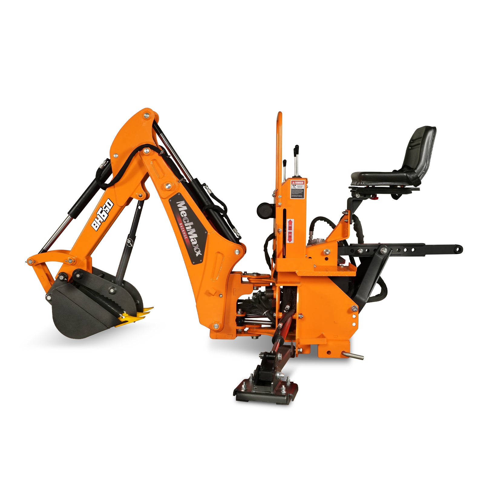 7' Tractor Backhoe Attachment with Mechanical Thumb, 12" Bucket, Self-Contained Pump, for 15-50 HP, Cat. 1 Tractor, BH660
