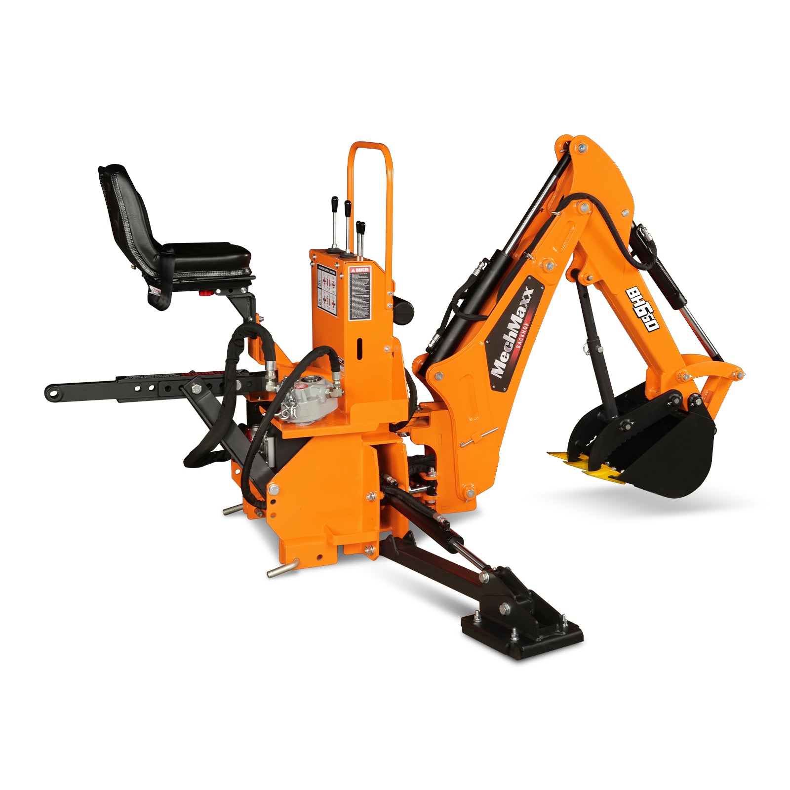 7' Tractor Backhoe Attachment with Mechanical Thumb, 12" Bucket, Self-Contained Pump, for 15-50 HP, Cat. 1 Tractor, BH660