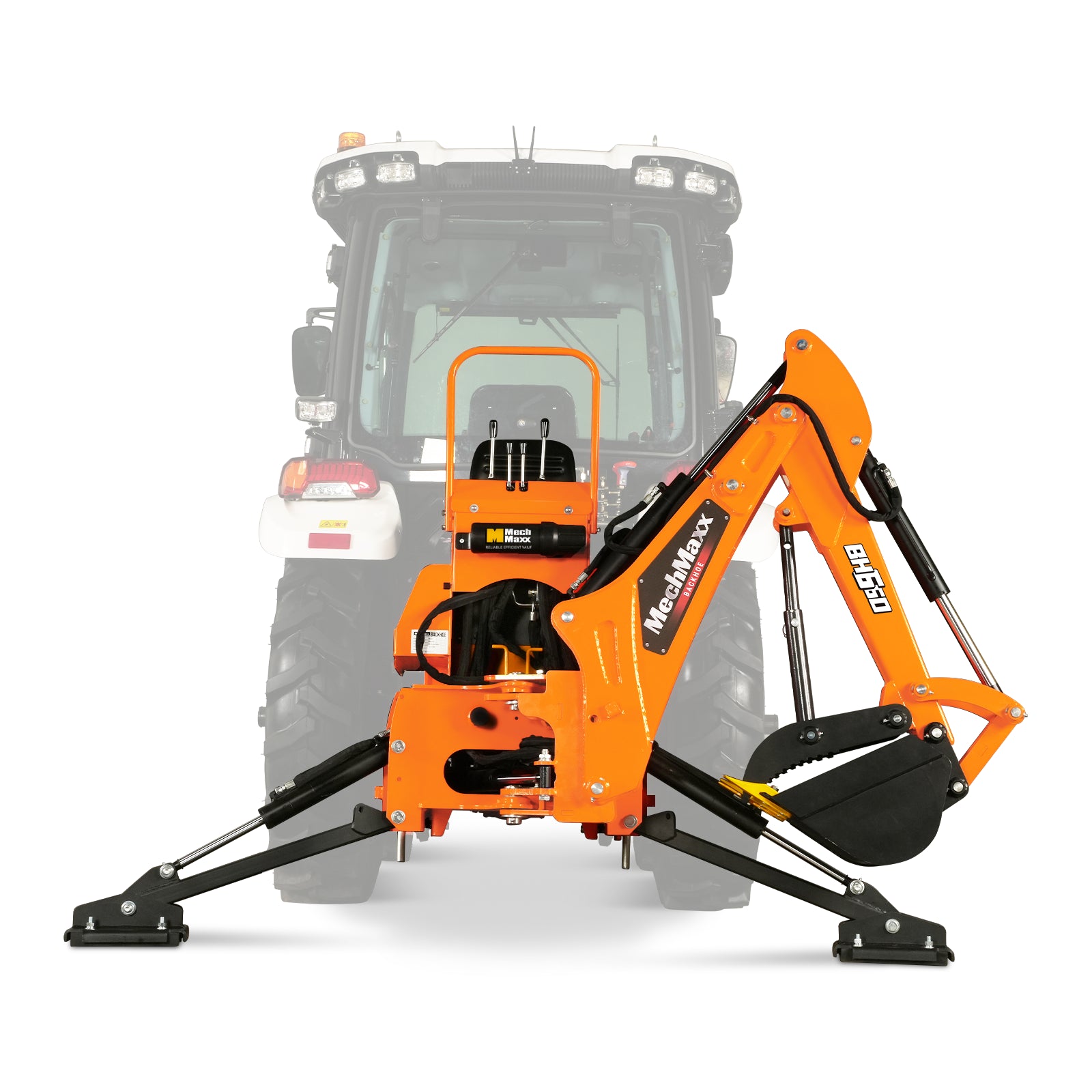 7' Tractor Backhoe Attachment with Mechanical Thumb, 12" Bucket, Self-Contained Pump, for 15-50 HP, Cat. 1 Tractor, BH660