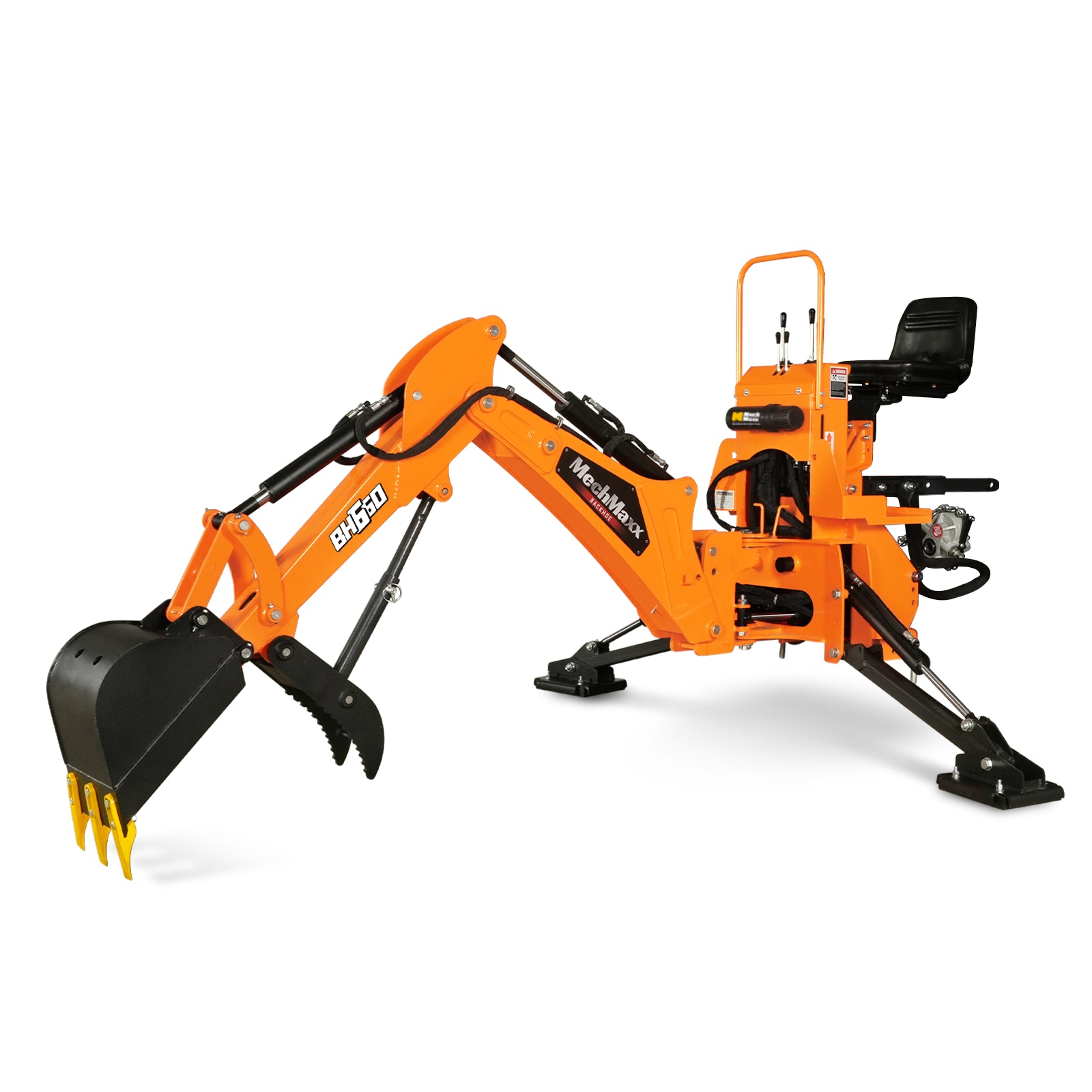 7' Tractor Backhoe Attachment with Mechanical Thumb, 12" Bucket, Self-Contained Pump, for 15-50 HP, Cat. 1 Tractor, BH660