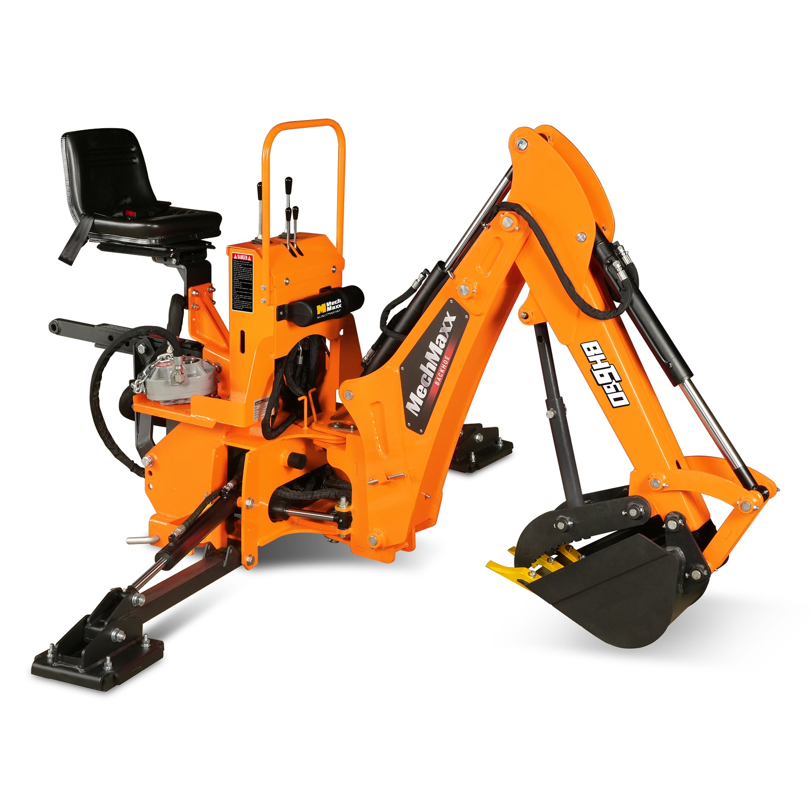 7' Tractor Backhoe Attachment with Mechanical Thumb, 12" Bucket, Self-Contained Pump, for 15-50 HP, Cat. 1 Tractor, BH660