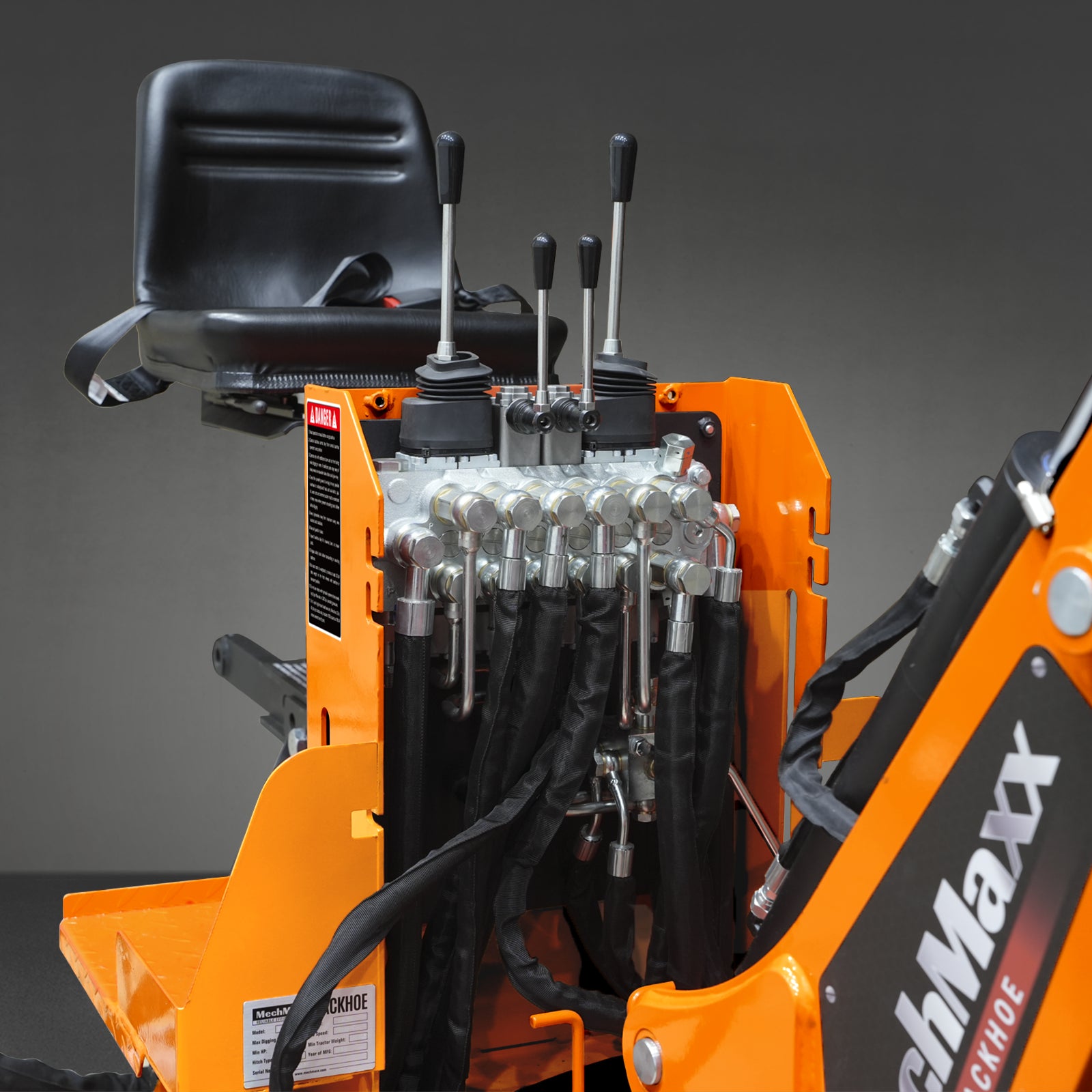 7' Tractor Backhoe Attachment with Mechanical Thumb, 12" Bucket, Self-Contained Pump, for 15-50 HP, Cat. 1 Tractor, BH660