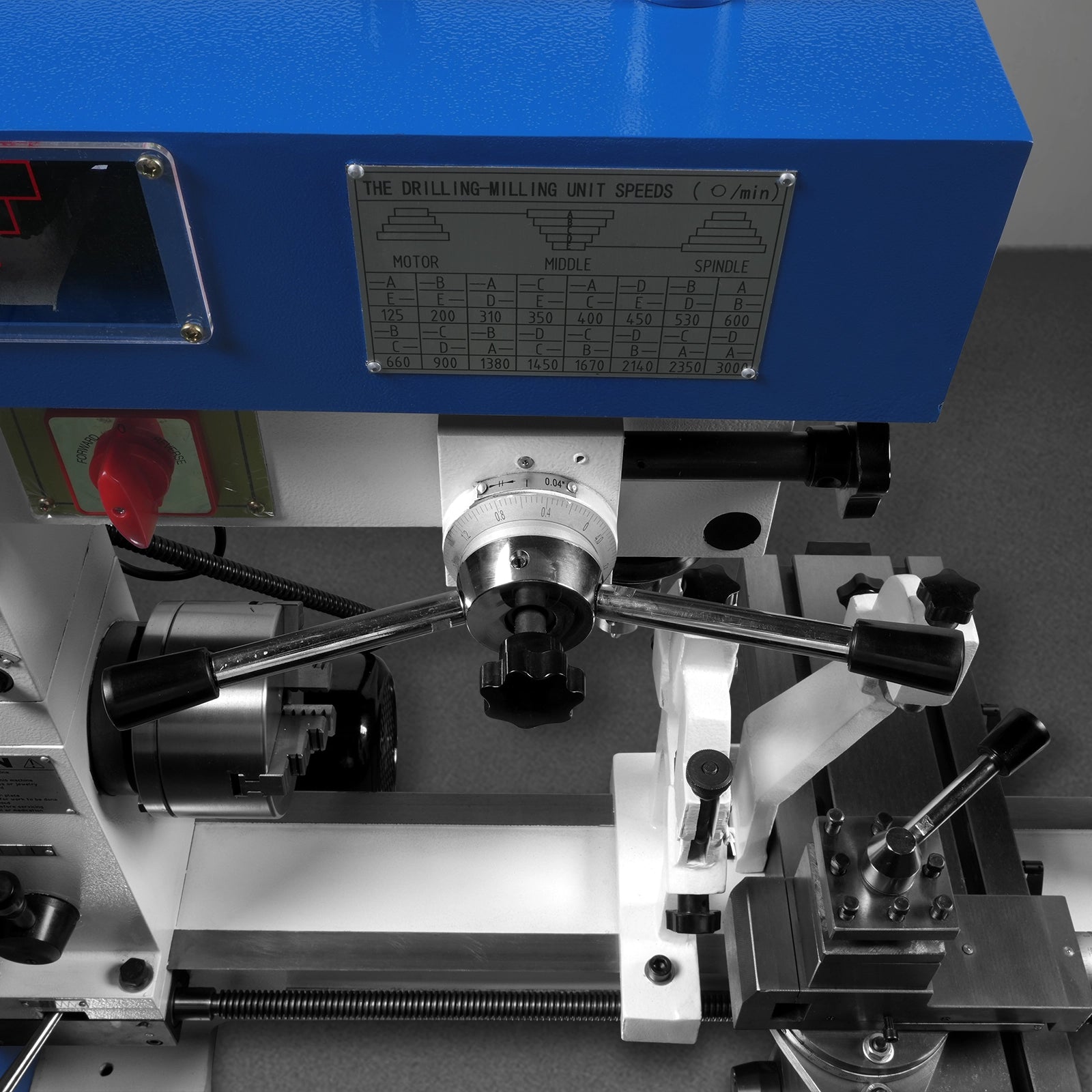 1 HP 16''x32'' Multi-Function Metal Lathe Milling Machine Head for Metalworking – Lathe, Drilling, and Milling Operations with Powerful Motor, Perfect for DIY, Workshops, and Professional Metalworking Projects without Stand