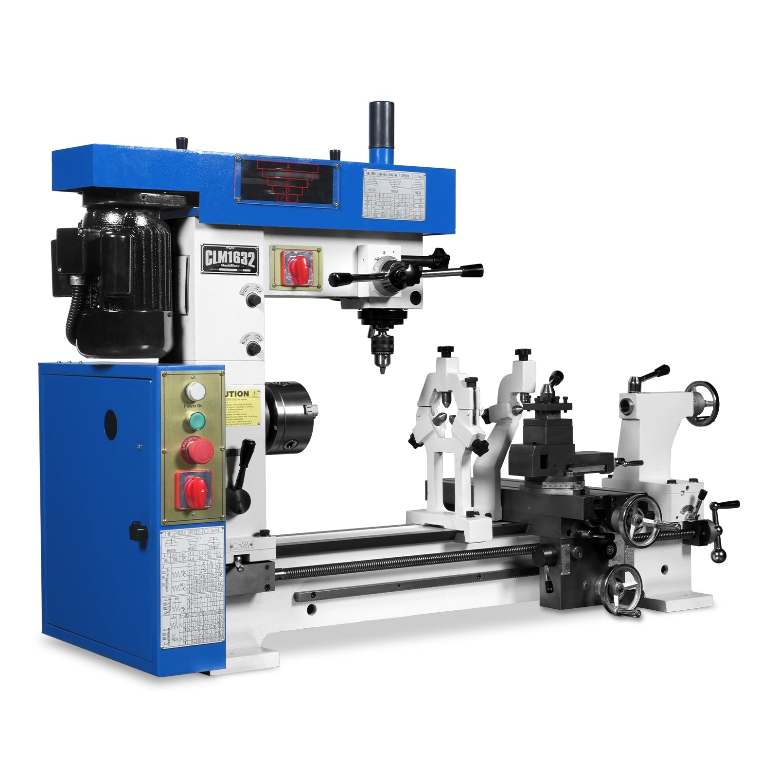 1 HP 16''x32'' Multi-Function Metal Lathe Milling Machine Head for Metalworking – Lathe, Drilling, and Milling Operations with Powerful Motor, Perfect for DIY, Workshops, and Professional Metalworking Projects without Stand