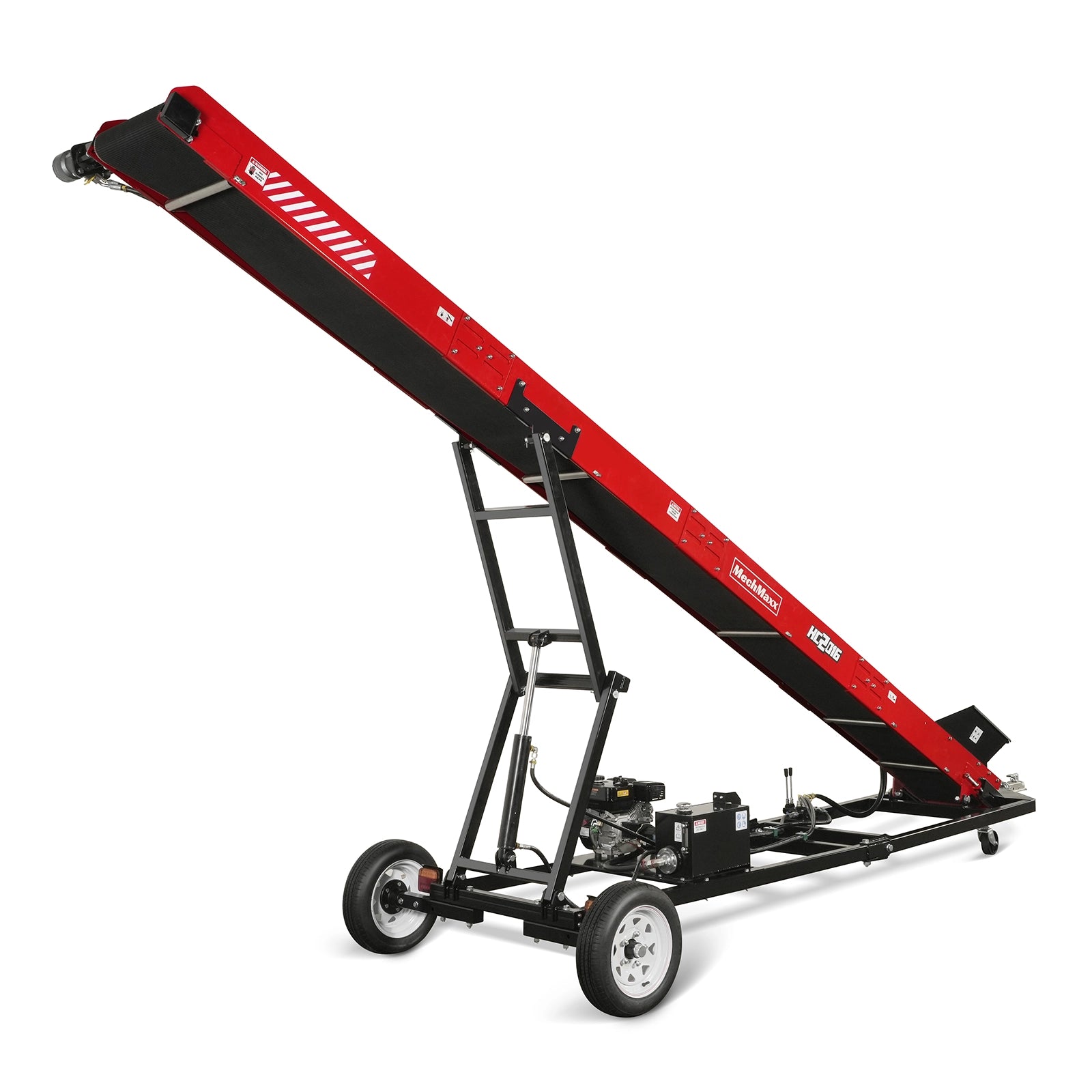 Heavy Duty Firewood Conveyor, 7HP 212cc Gasoline Powered Max. 124" Lift Height, 236'' Length, 16" Width, HC2016