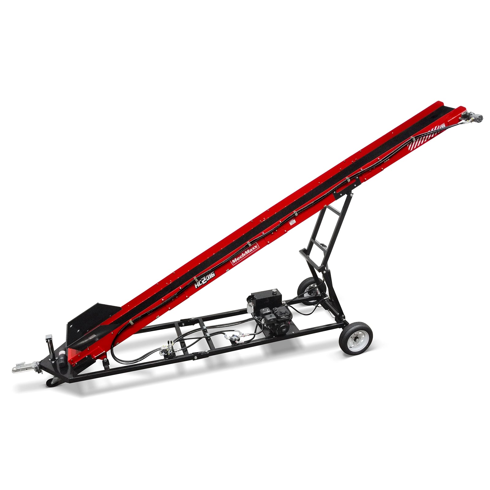 Heavy Duty Firewood Conveyor, 7HP 212cc Gasoline Powered Max. 124" Lift Height, 236'' Length, 16" Width, HC2016