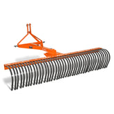 84" Landscape Rake with 42 Tines 3 Point Hitch Tractor Attachment, LR84