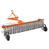 84" Landscape Rake with Bolt-On Wheels & 42 Tines 3 Point Hitch Tractor Attachment, LR84W