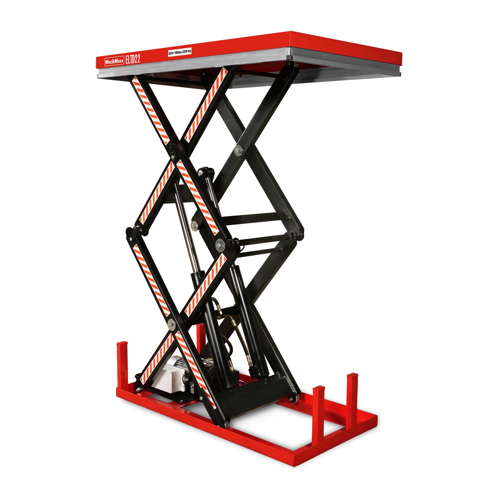 2200 lbs Capacity Stationary Electric Hydraulic Double Scissor Lift Table – 51.2" x 32.3" Platform, 70.1" Lift Height, UL Certified Motor, ELTD22
