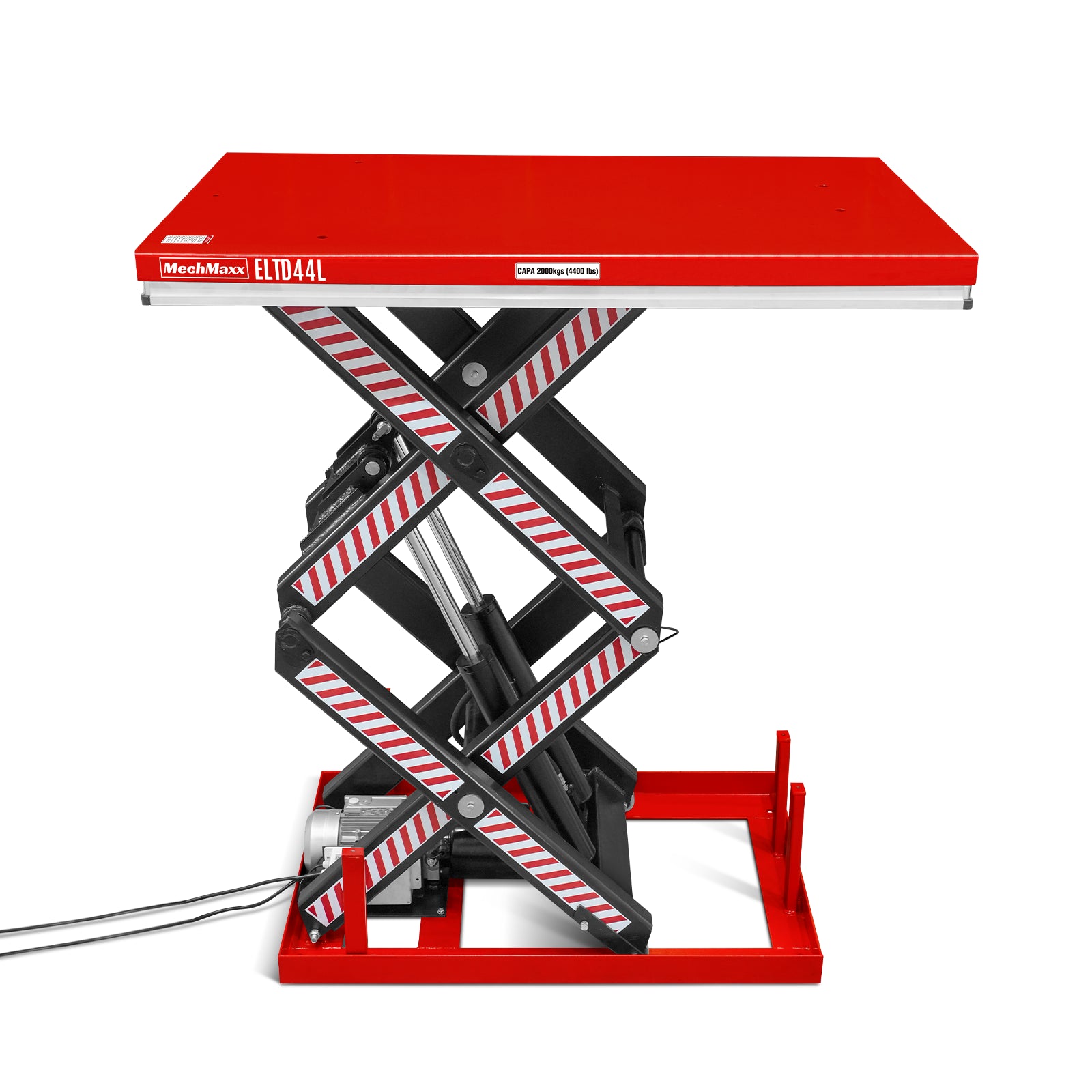 4400 lb Capacity Stationary Electric Hydraulic Double Scissor Lift Table – 63" x 39.4" Platform, 70.1" Lift Height, UL Certified Motor