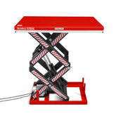 4400 lb Capacity Stationary Electric Hydraulic Double Scissor Lift Table – 63" x 39.4" Platform, 70.1" Lift Height, UL Certified Motor