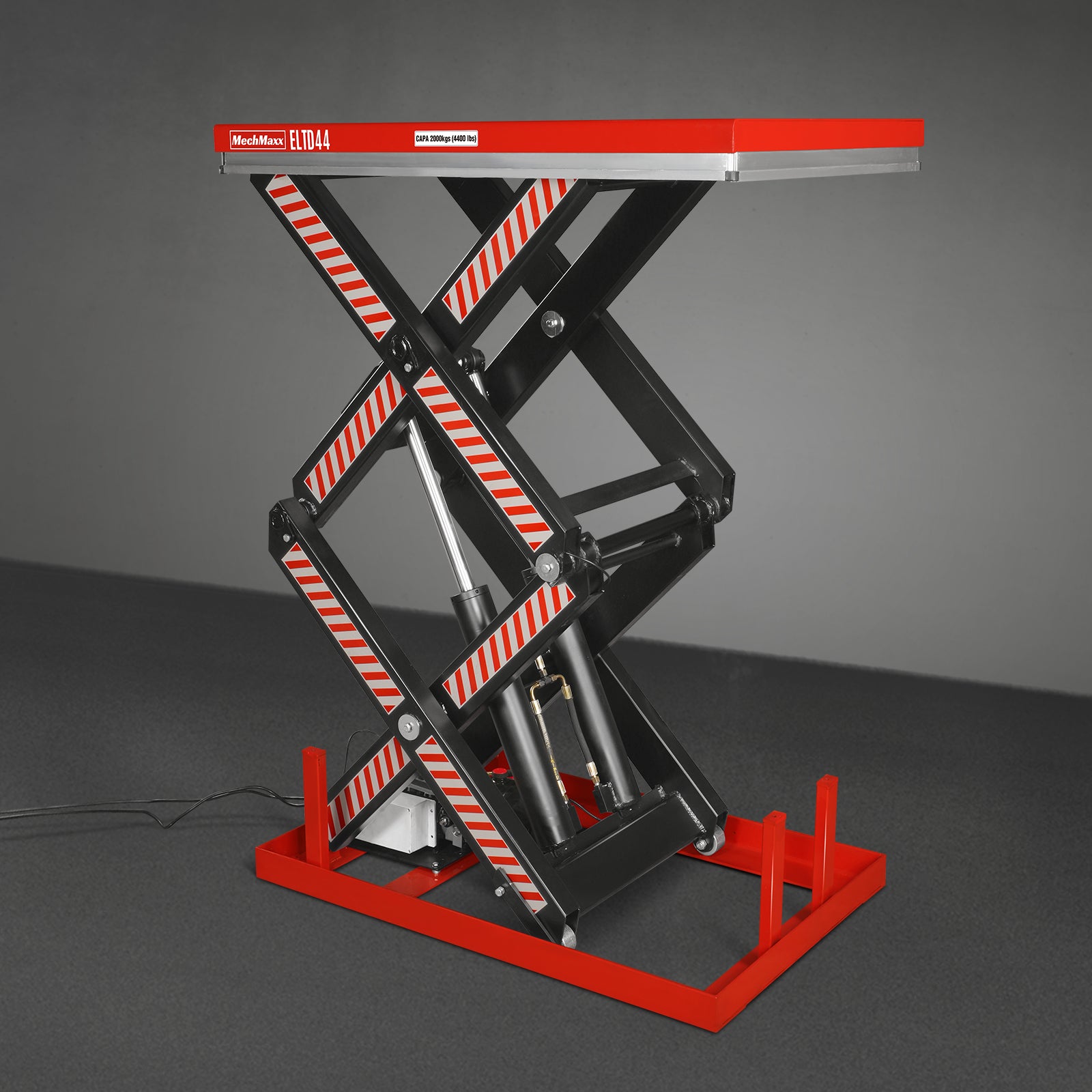 4400lbs Capacity Stationary Electric Hydraulic Double Scissor Lift Table, 51.2” x 33.5” Platform, 70.1” Lift Height, UL Certified Motor, ELTD44