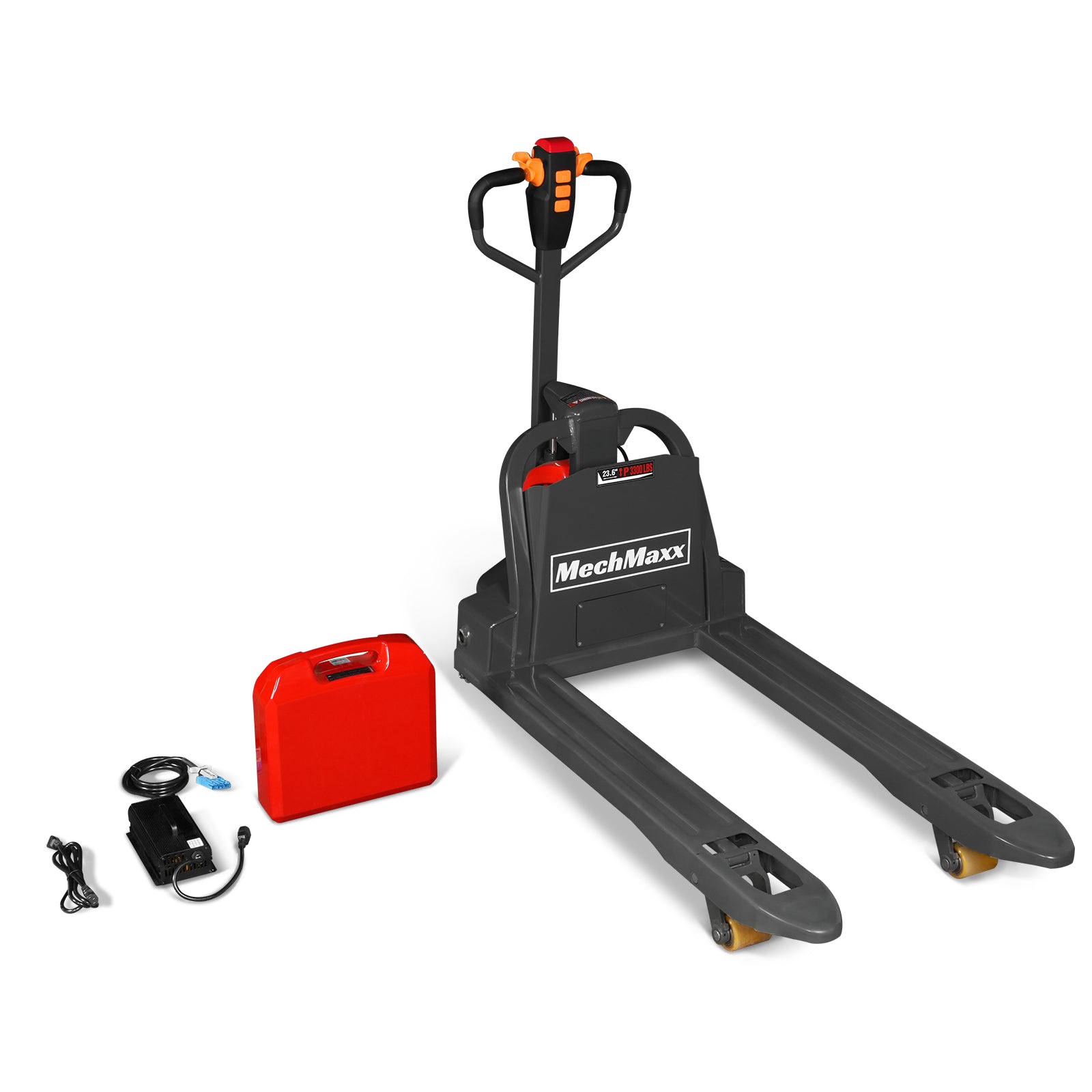 3300lbs Lithium-ion Electric Pallet Jack, 45"x27" Fork, 24V 40Ah Removable Battery, Walkie Type Truck, LPT33