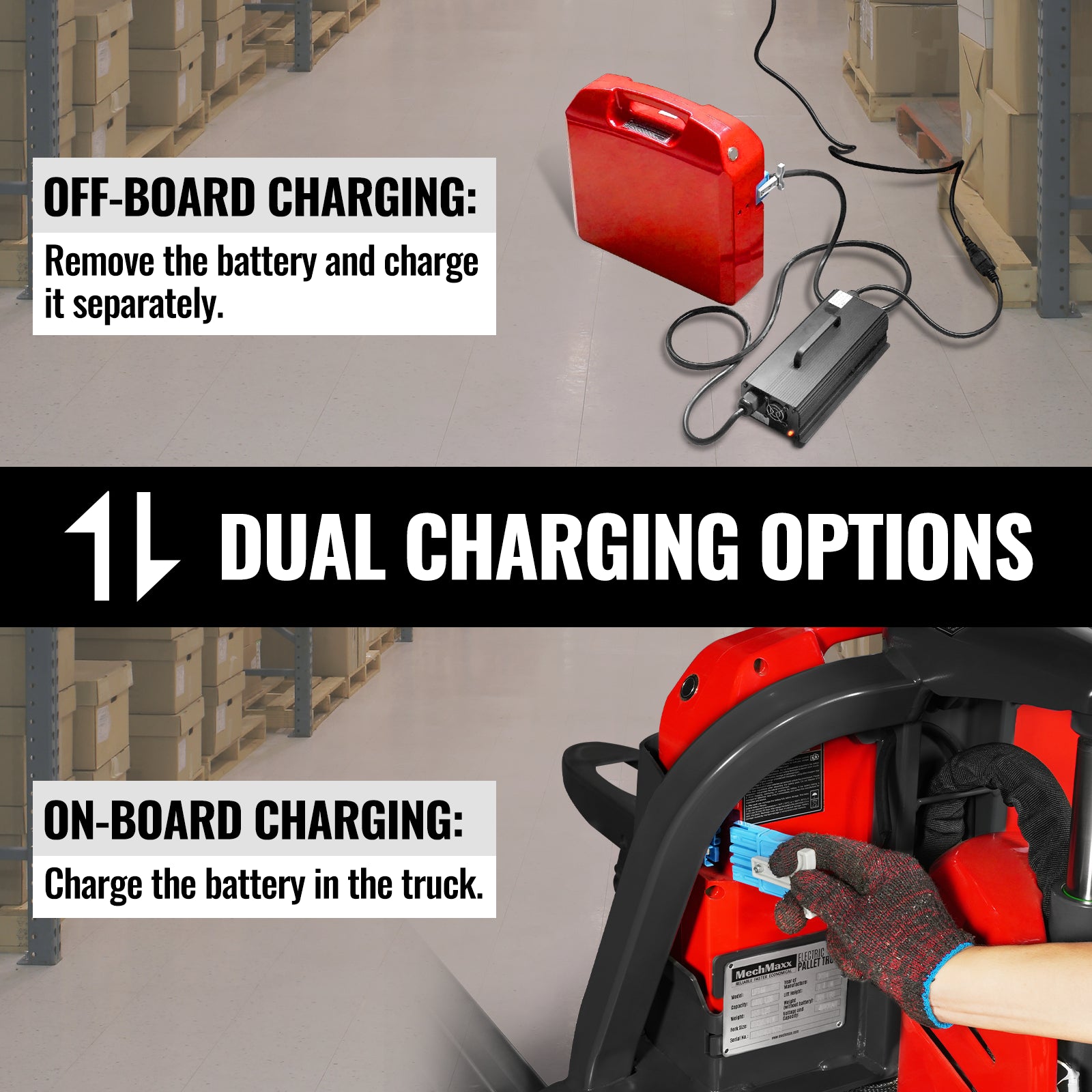 4400lbs Lithium-ion Electric Pallet Jack, 45"x27" Fork, 48V 30Ah Removable Battery, Walkie Type Truck, LPT44