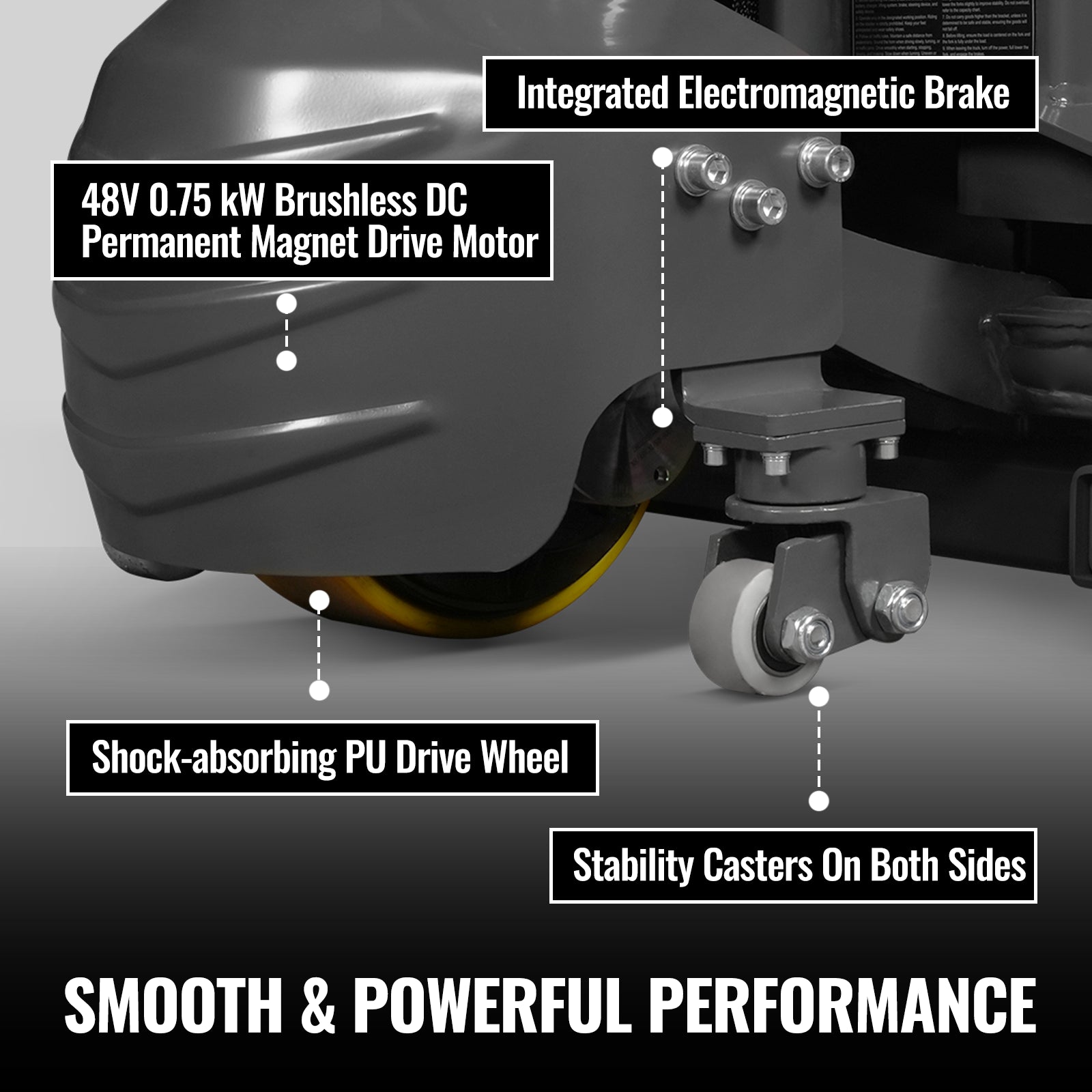 4400lbs Lithium-ion Electric Pallet Jack, 45"x27" Fork, 48V 30Ah Removable Battery, Walkie Type Truck, LPT44