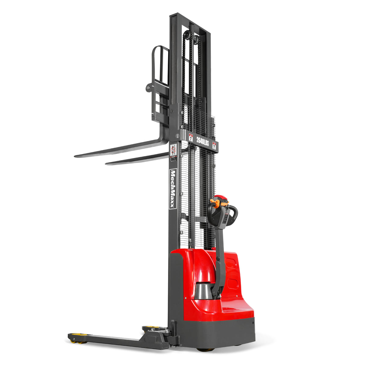 2640lbs Lithium-ion Electric Straddle Stacker, 118" Lift, Adjustable Legs & Forks, F26-118S