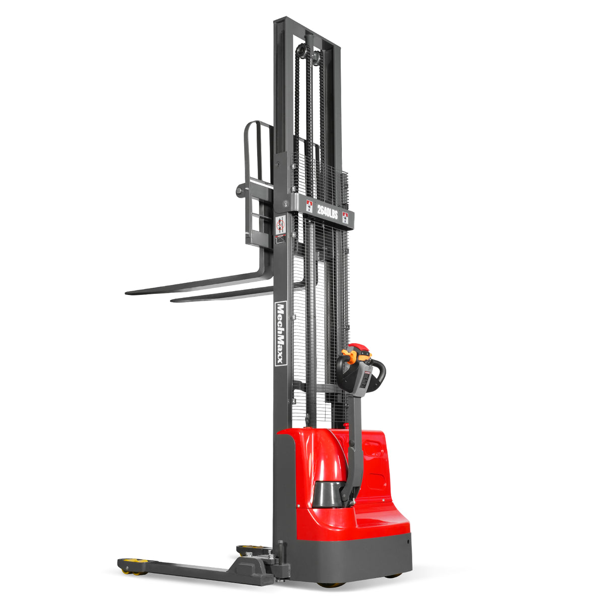 2640lbs Lithium-ion Electric Straddle Stacker, 138" Lift, Adjustable Legs & Forks, F26-138S