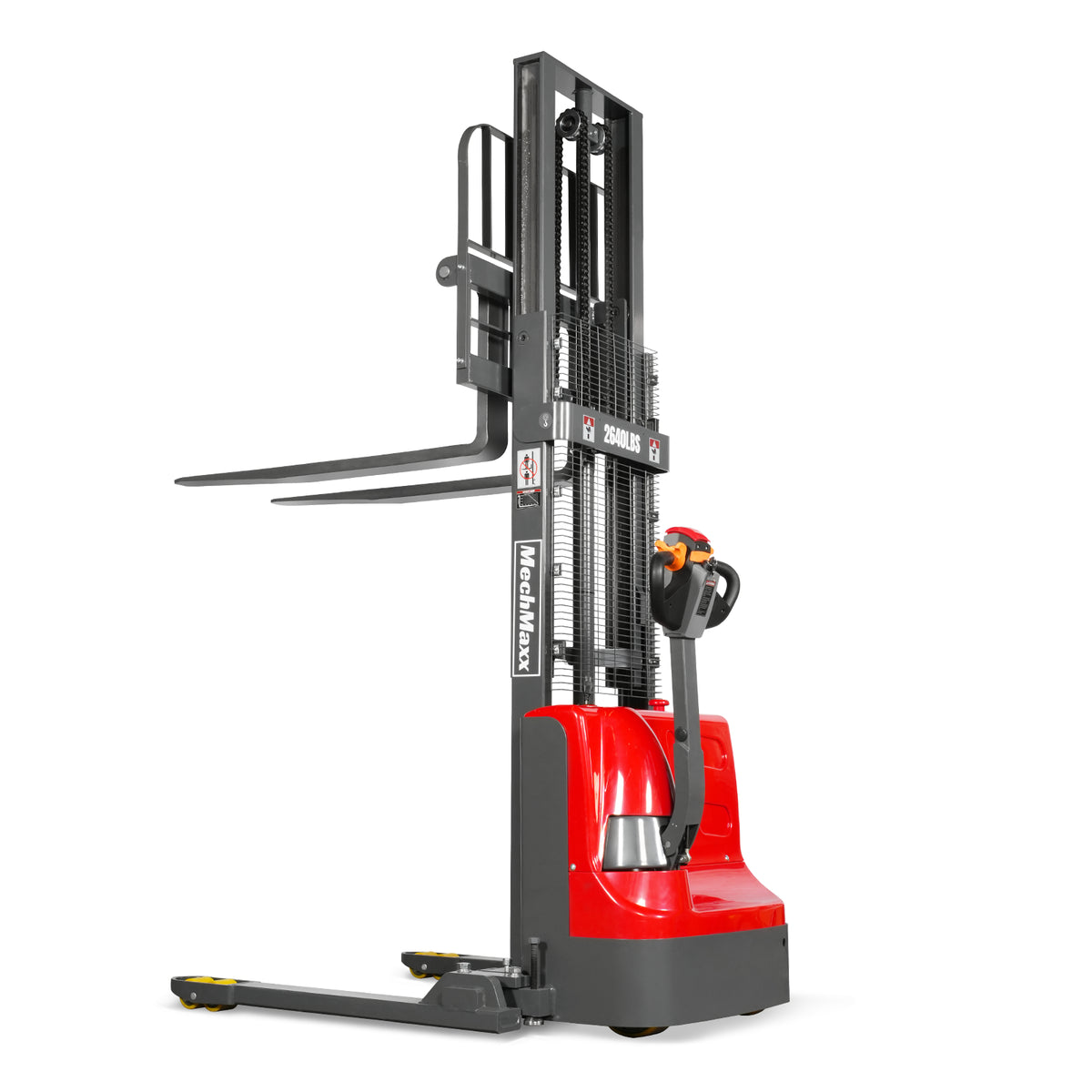 2640lbs Lithium-ion Electric Straddle Stacker, 98" Lift, Adjustable Legs & Forks, F26-98S