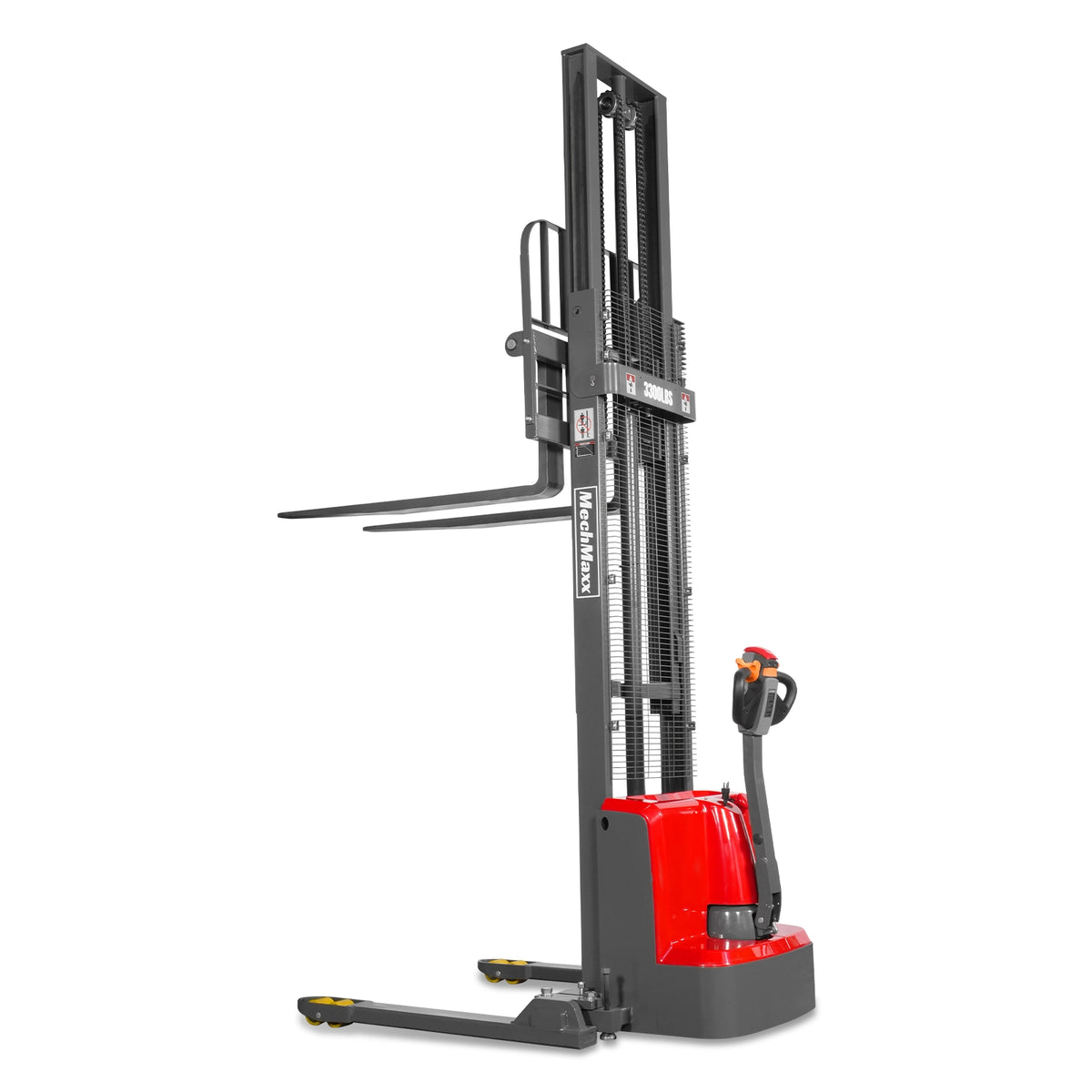 3300lbs Electric Straddle Stacker, 138" Lift, Adjustable Legs & Forks, F33-138SLA