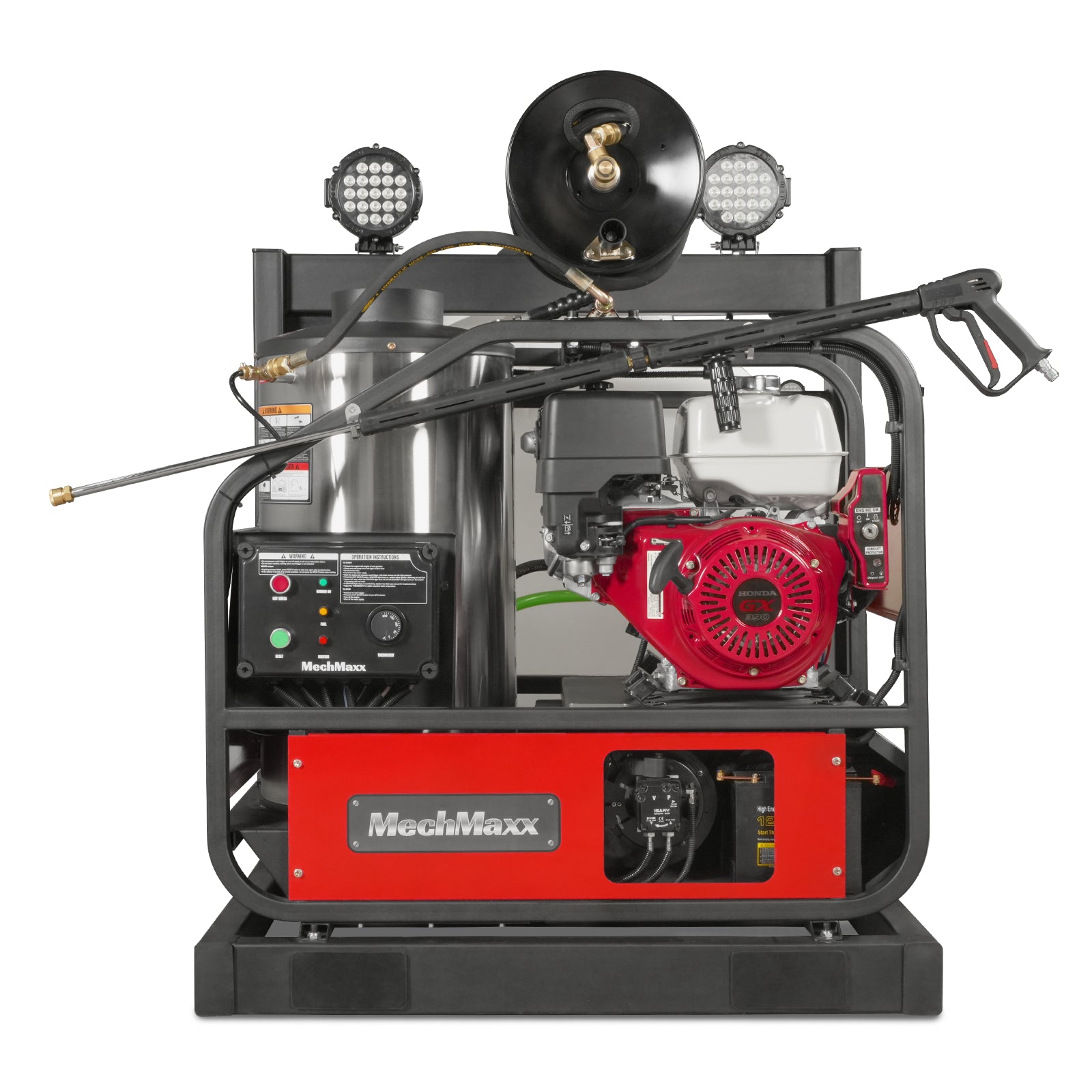 4000 PSI 4 GPM HONDA E-Start Engine Hot Water Pressure Washer Skid Mounted with 245 Gal Tank, HPW40HBT