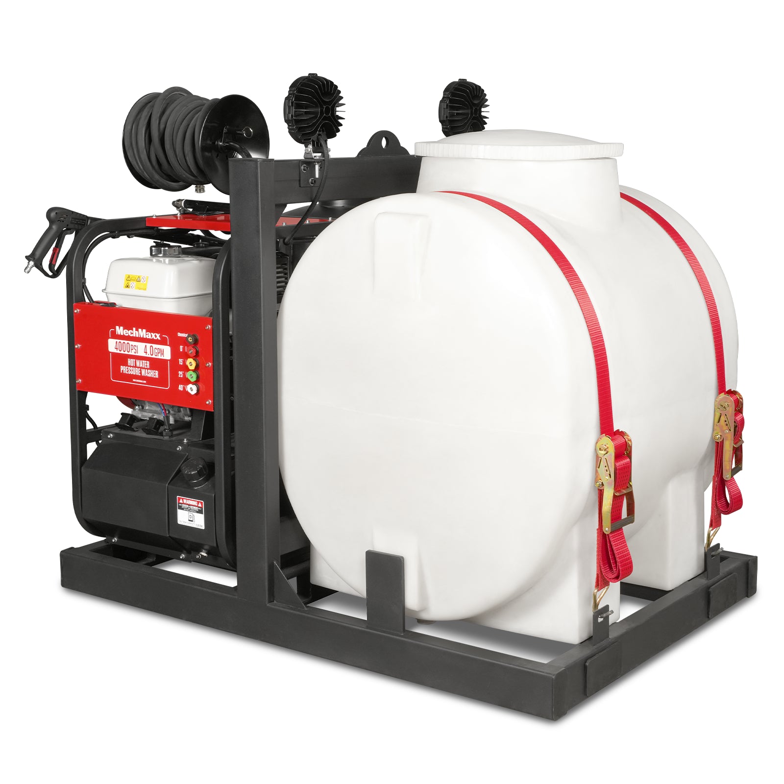4000 PSI 4 GPM HONDA E-Start Engine Hot Water Pressure Washer Skid Mounted with 175 Gal Tank, HPW40HT