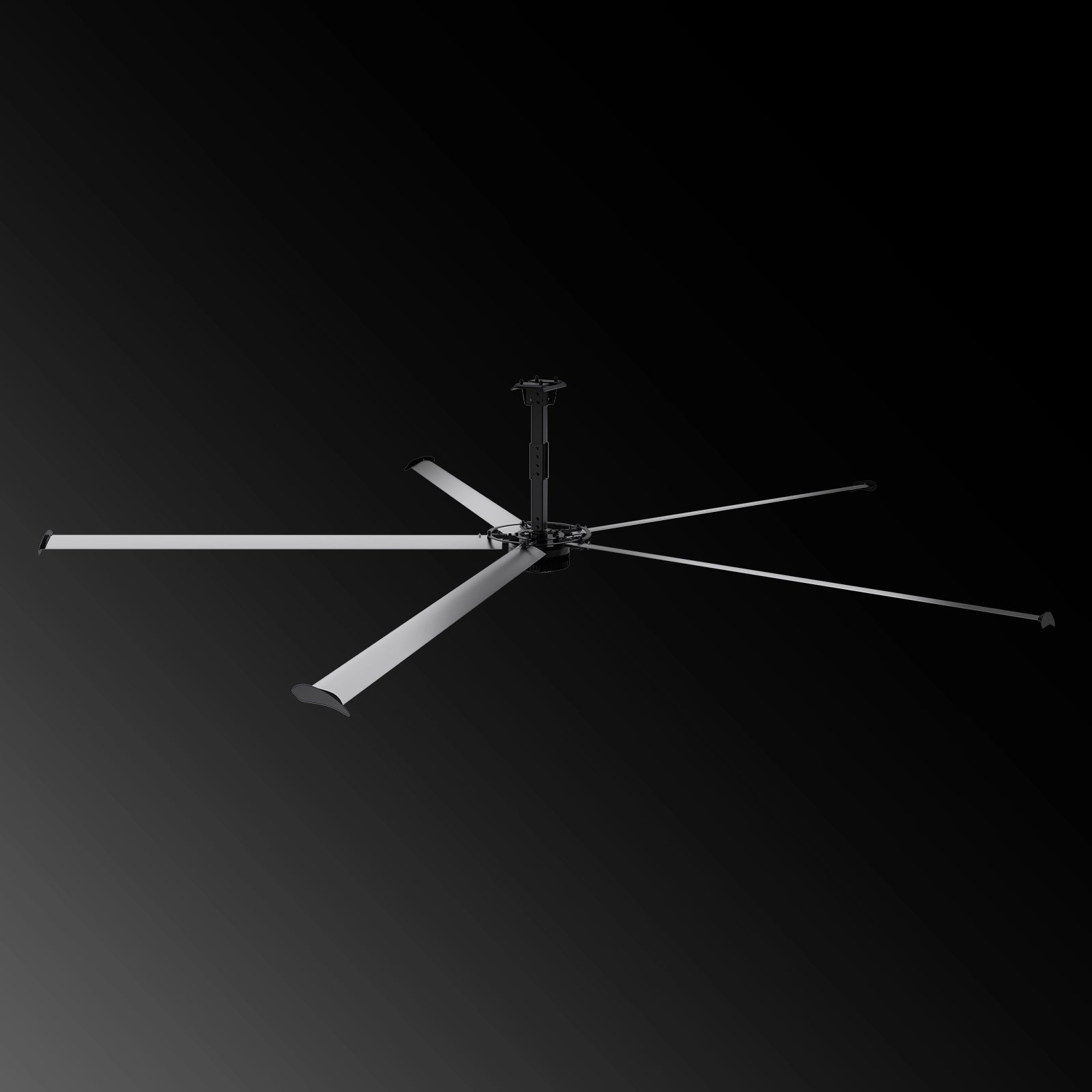 24FT HVLS Industrial Ceiling Fan 220V 1-Phase - Energy Efficient Large Area Air Circulation Fan for Warehouses & Factories, 24FT1PH
