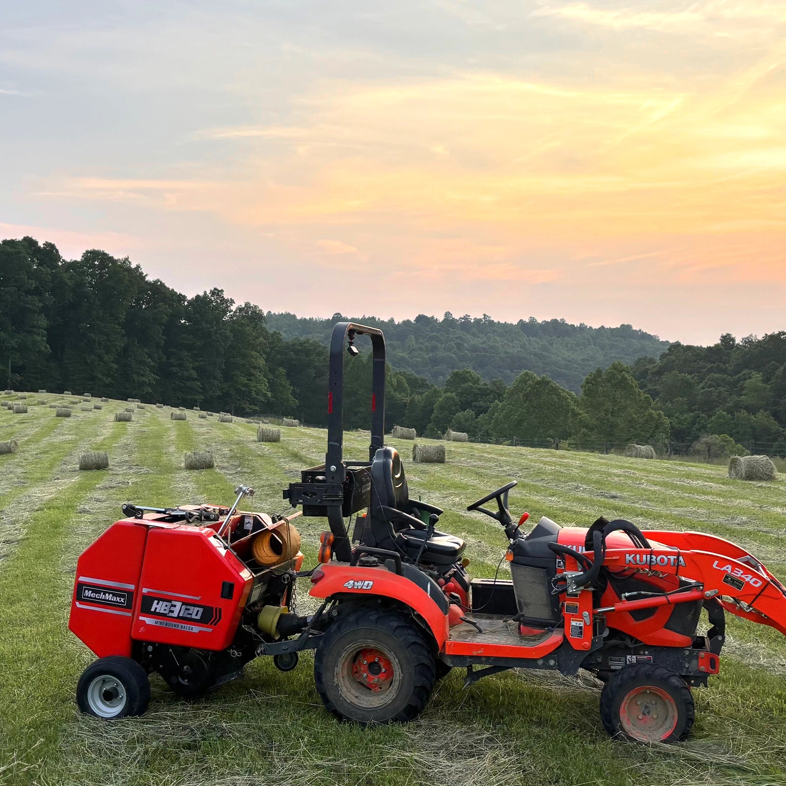 3-Point PTO Mini Round Hay Baler With Twine Wrap, 20" Diameter x 28" Width Bales, For 15-50hp Tractor, HB3120