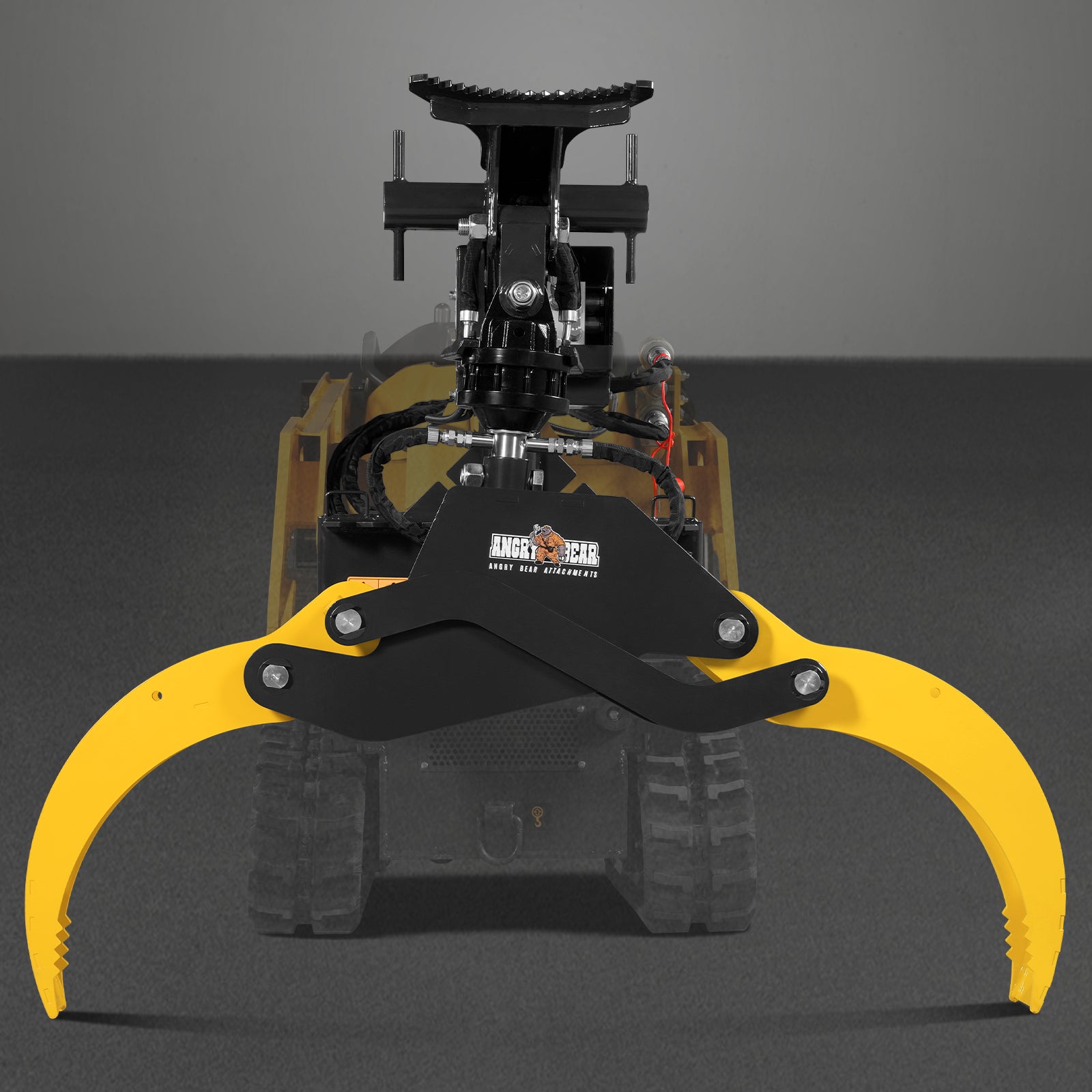 59" Multi-purpose Hydraulic Rotating Log Grapple For Mini Skid Steer, 1500lbs Lift Capacity, 360° Rotational Ability