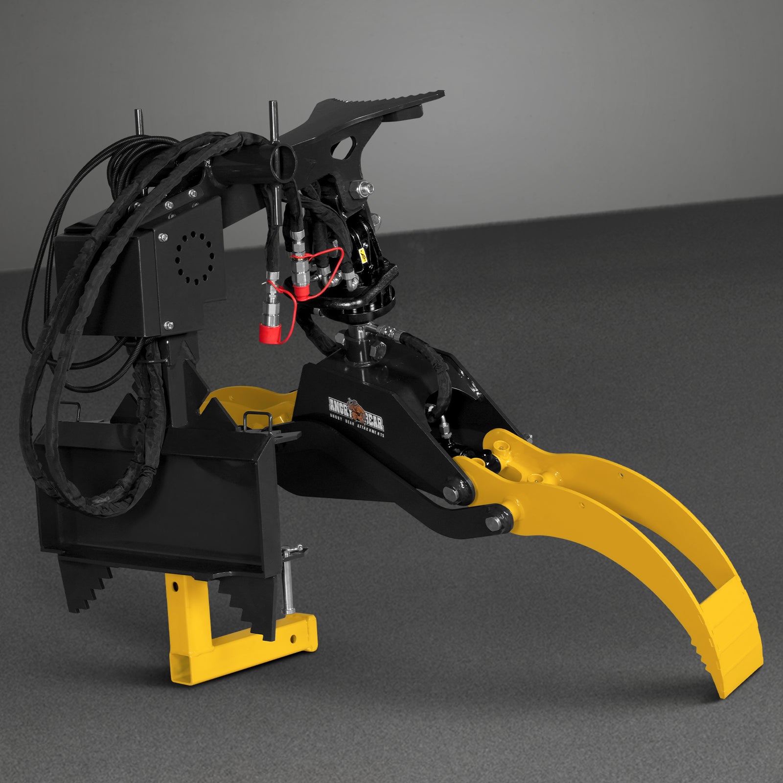 59" Multi-purpose Hydraulic Rotating Log Grapple For Mini Skid Steer, 1500lbs Lift Capacity, 360° Rotational Ability