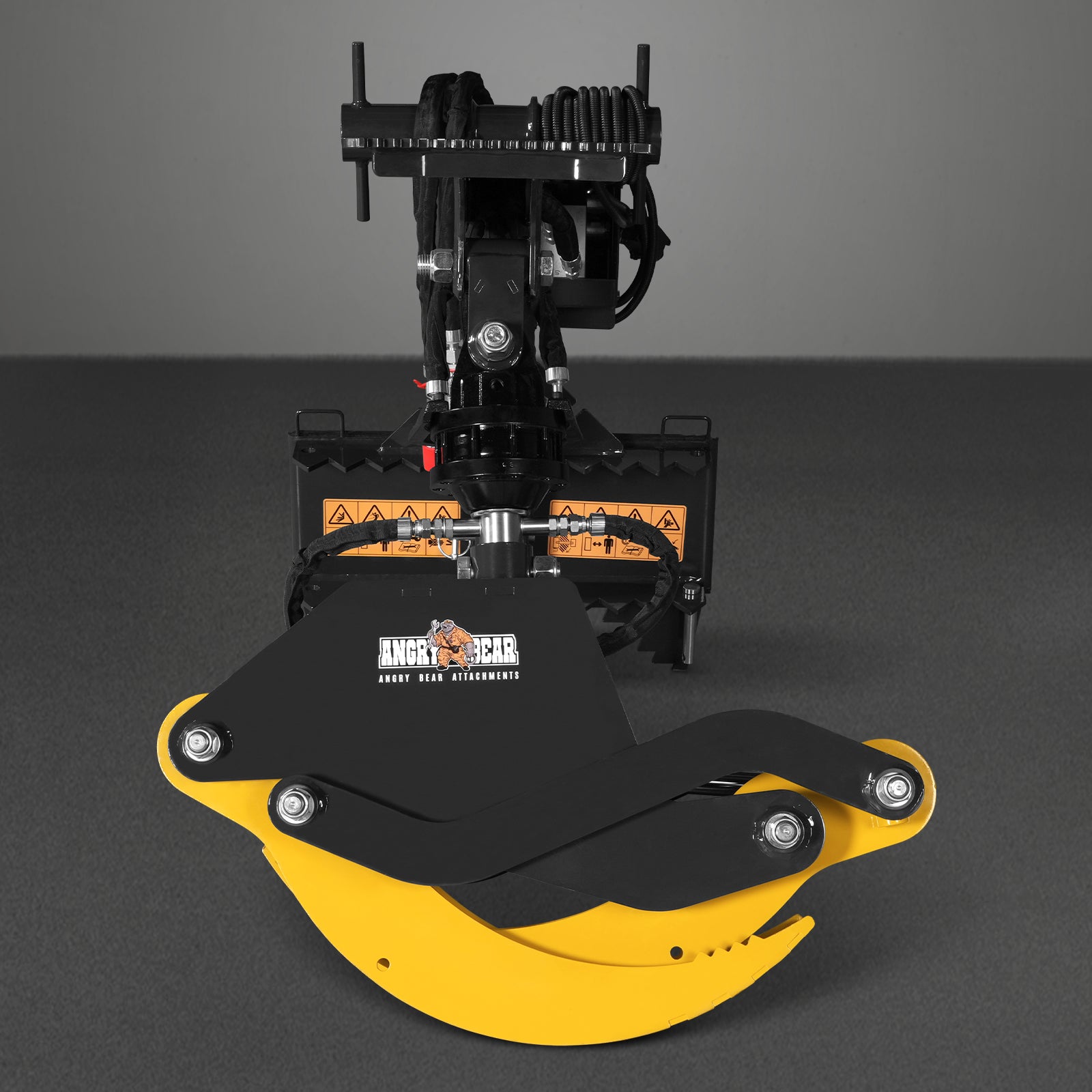 59" Multi-purpose Hydraulic Rotating Log Grapple For Mini Skid Steer, 1500lbs Lift Capacity, 360° Rotational Ability
