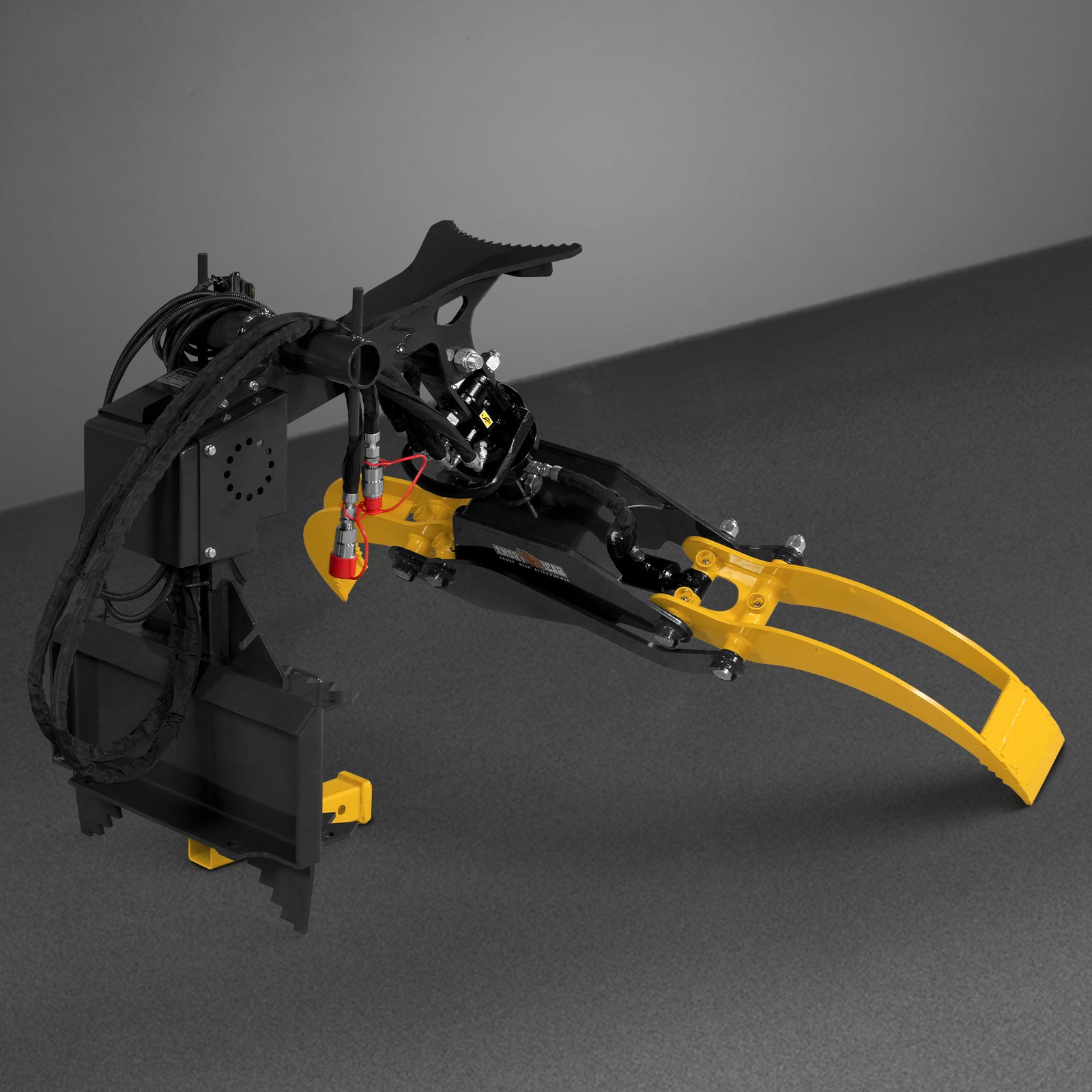 59" Multi-purpose Hydraulic Rotating Log Grapple For Mini Skid Steer, 1500lbs Lift Capacity, 360° Rotational Ability