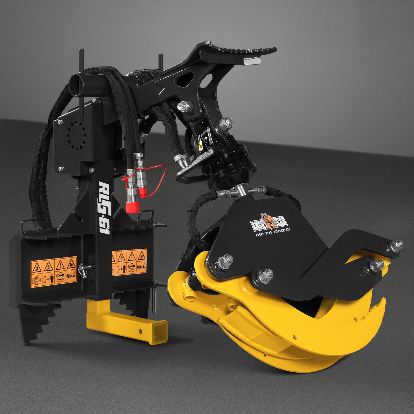 59" Multi-purpose Hydraulic Rotating Log Grapple For Mini Skid Steer, 1500lbs Lift Capacity, 360° Rotational Ability
