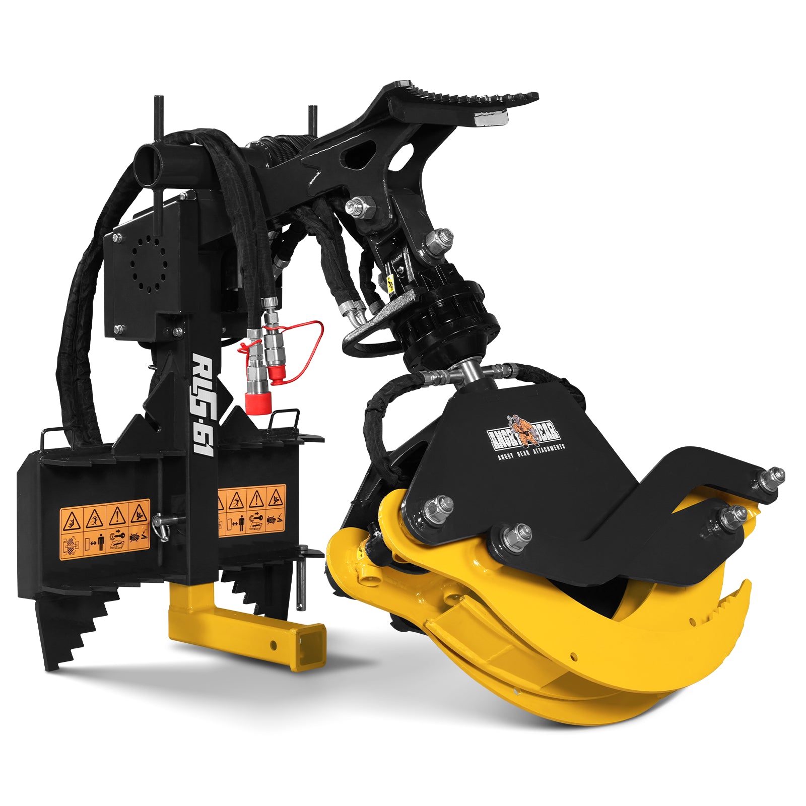 59" Multi-purpose Hydraulic Rotating Log Grapple For Mini Skid Steer, 1500lbs Lift Capacity, 360° Rotational Ability