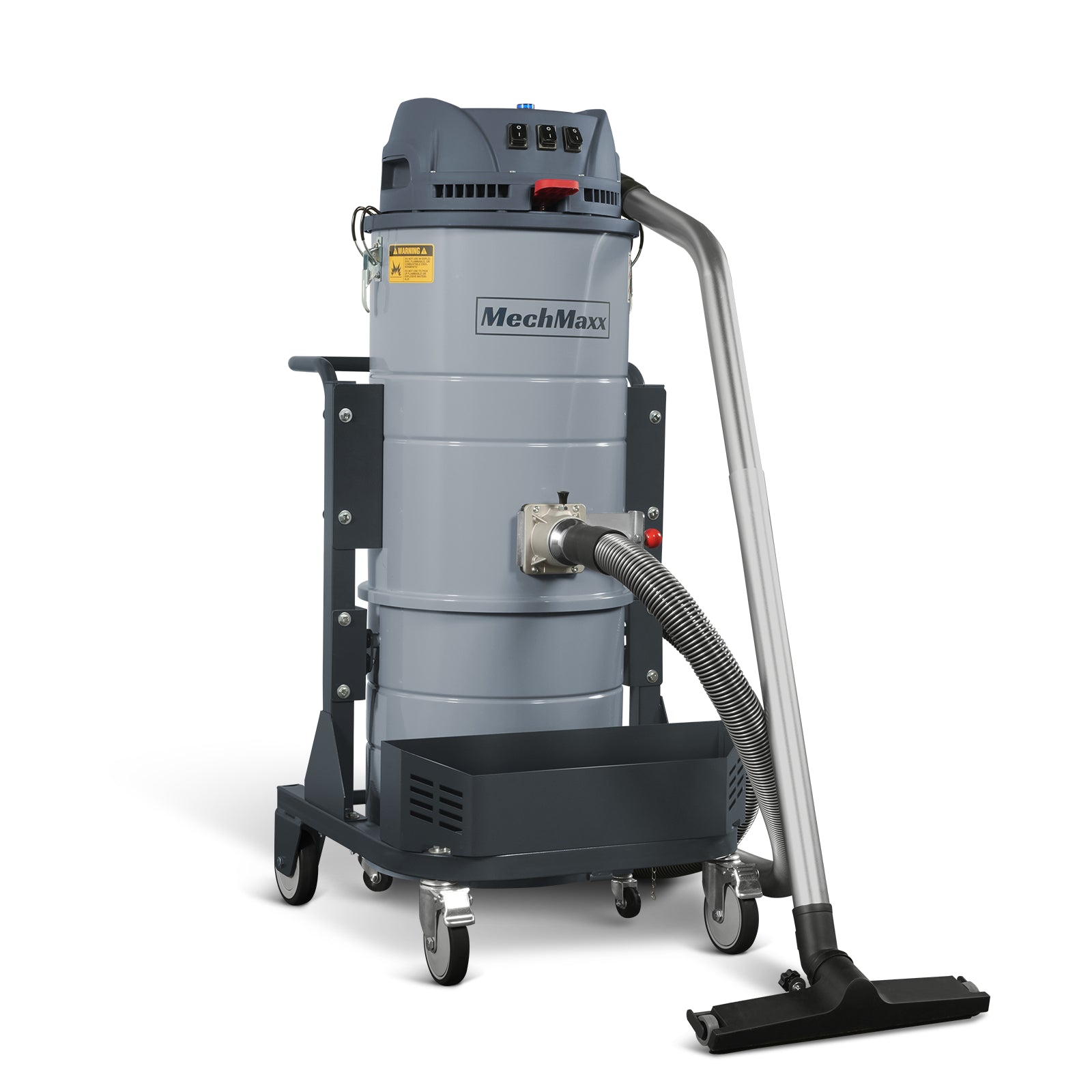 Industrial Wet/Dry Vacuum Cleaner with HEPA Filter Three Motor 3.3 HP 285 CFM 16 Gallon - 110V 1 Phase, IVA3M