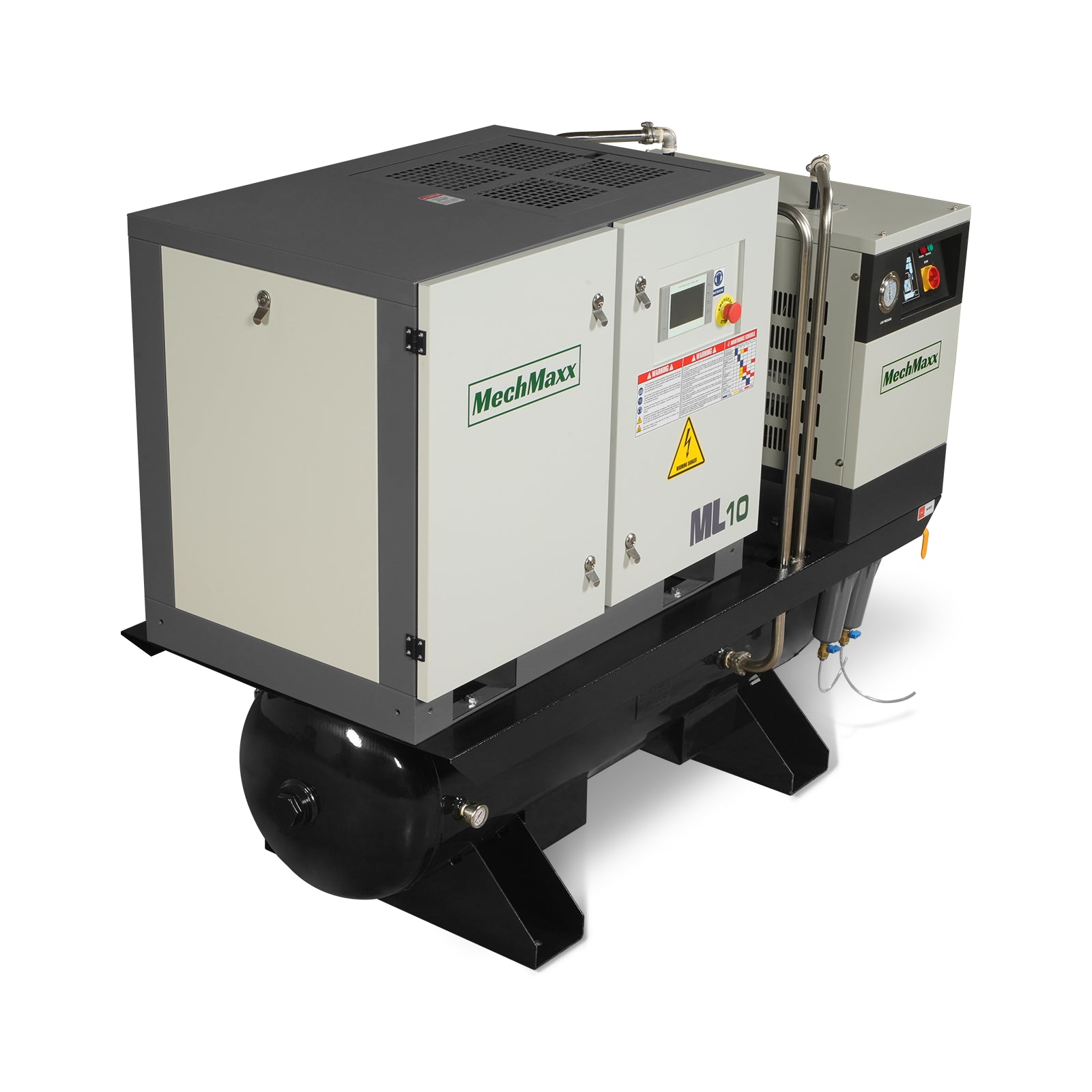 10HP Combined Rotary Screw Air Compressor with Dryer & 66-Gal ASME Tank | 32 CFM, 116 PSI, 230V 3-Phase – Industrial Grade