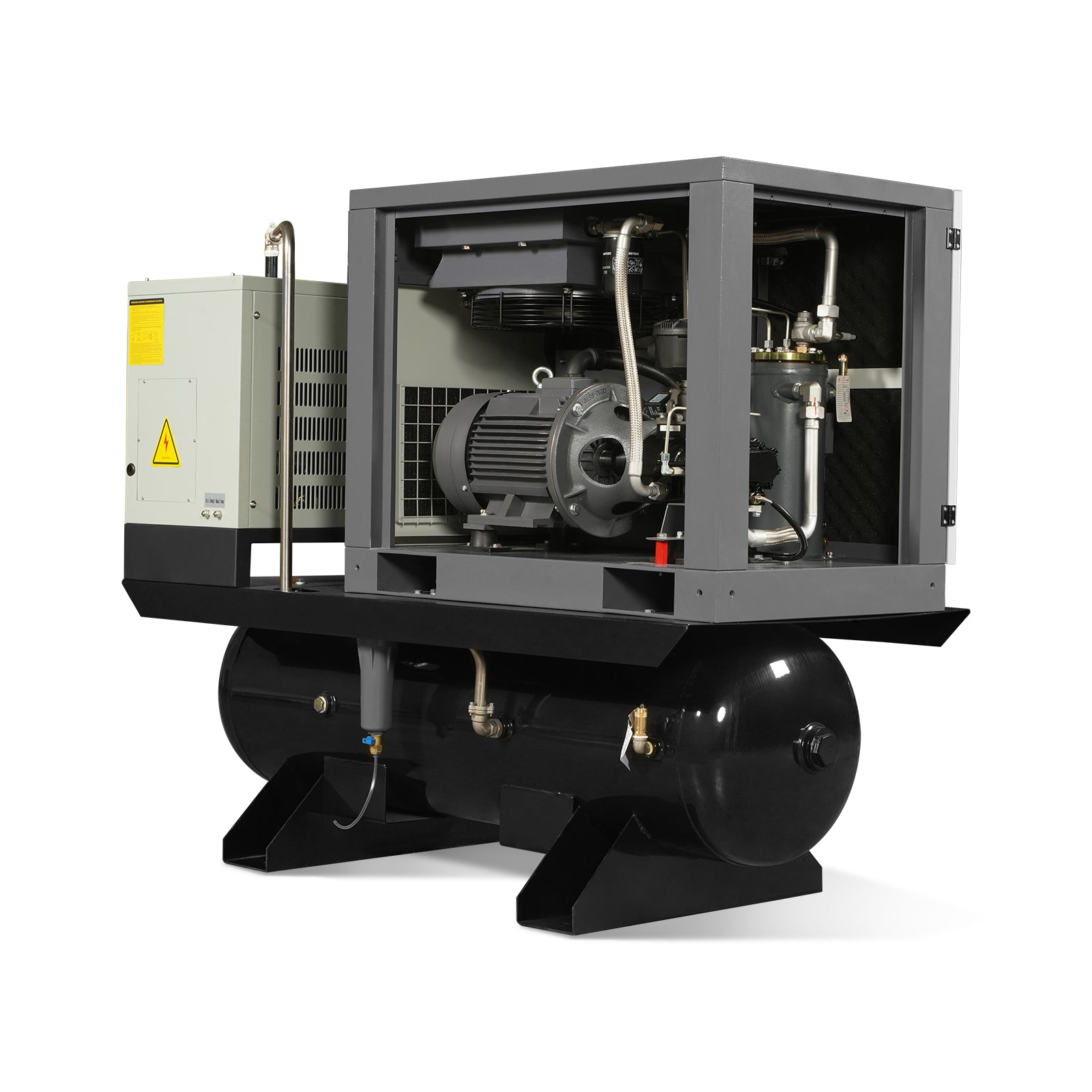 10HP Combined Rotary Screw Air Compressor with Dryer & 66-Gal ASME Tank | 32 CFM, 116 PSI, 230V 3-Phase – Industrial Grade