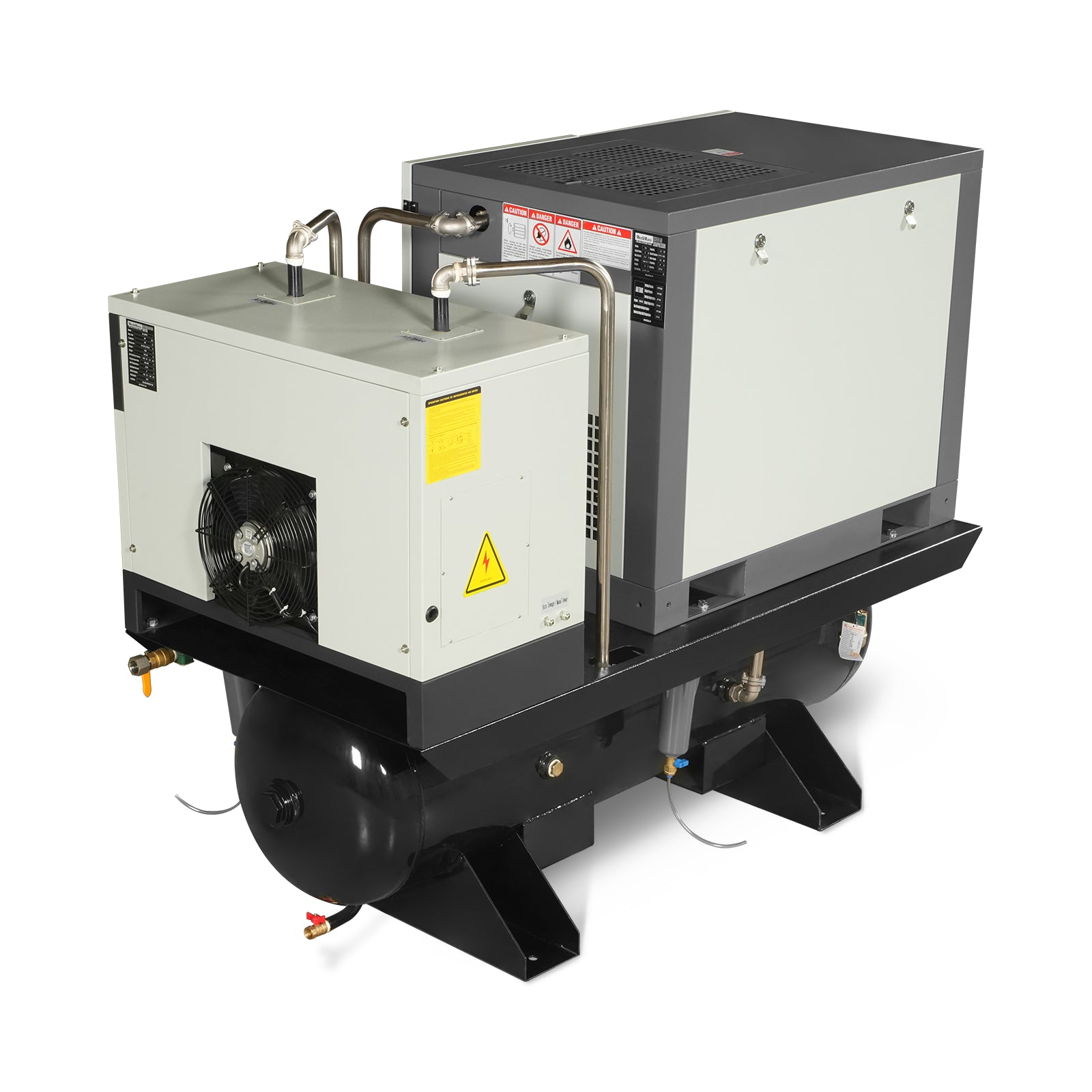 10HP Combined Rotary Screw Air Compressor with Dryer & 66-Gal ASME Tank | 32 CFM, 116 PSI, 230V 3-Phase – Industrial Grade