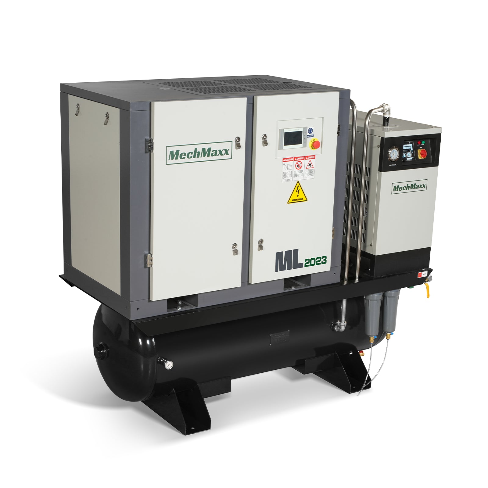 20HP Combined Rotary Screw Air Compressor with Dryer & 105-Gal ASME Tank | 78 CFM, 116 PSI, 230V 3-Phase – Industrial Grade