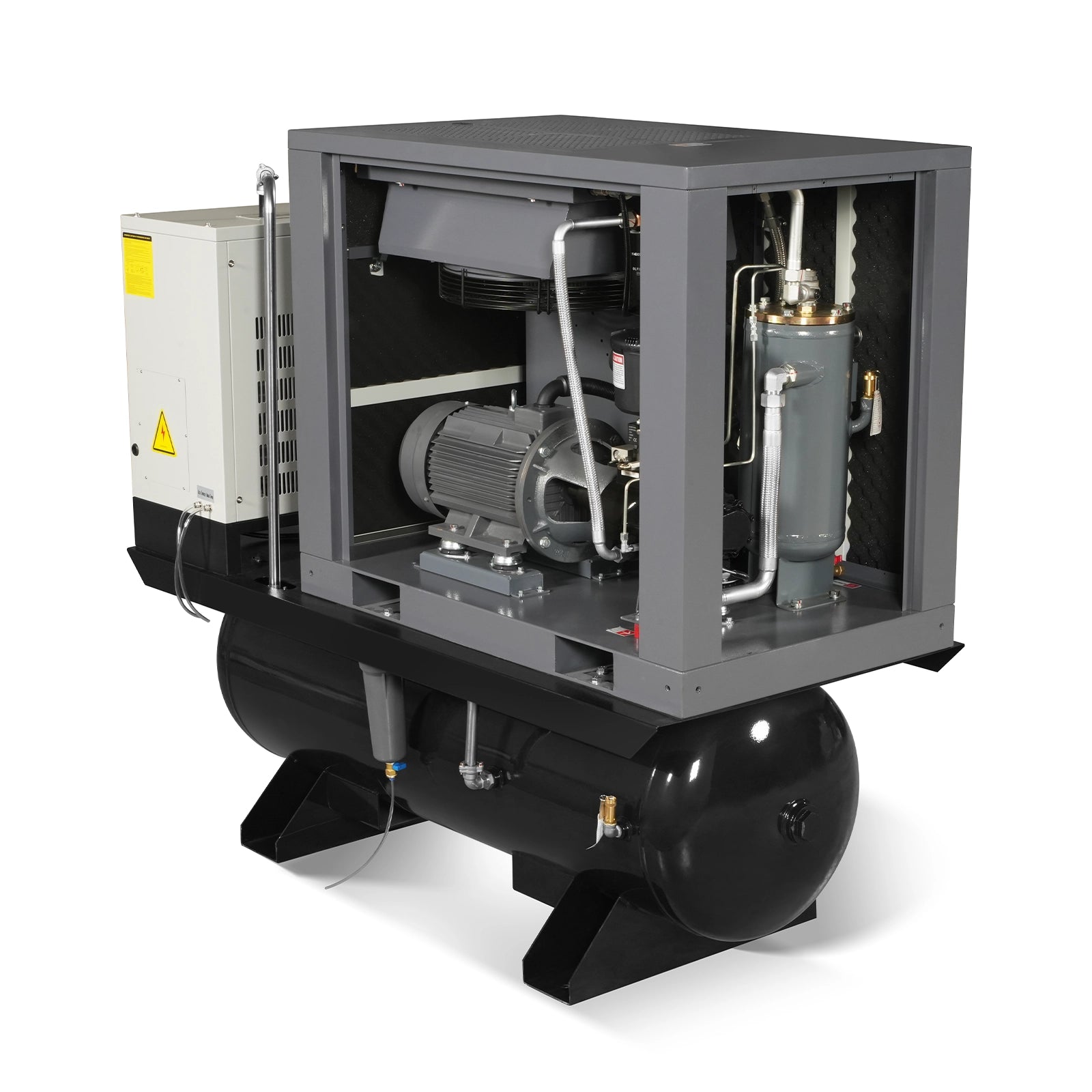 20HP Combined Rotary Screw Air Compressor with Dryer & 105-Gal ASME Tank | 78 CFM, 116 PSI, 230V 3-Phase – Industrial Grade