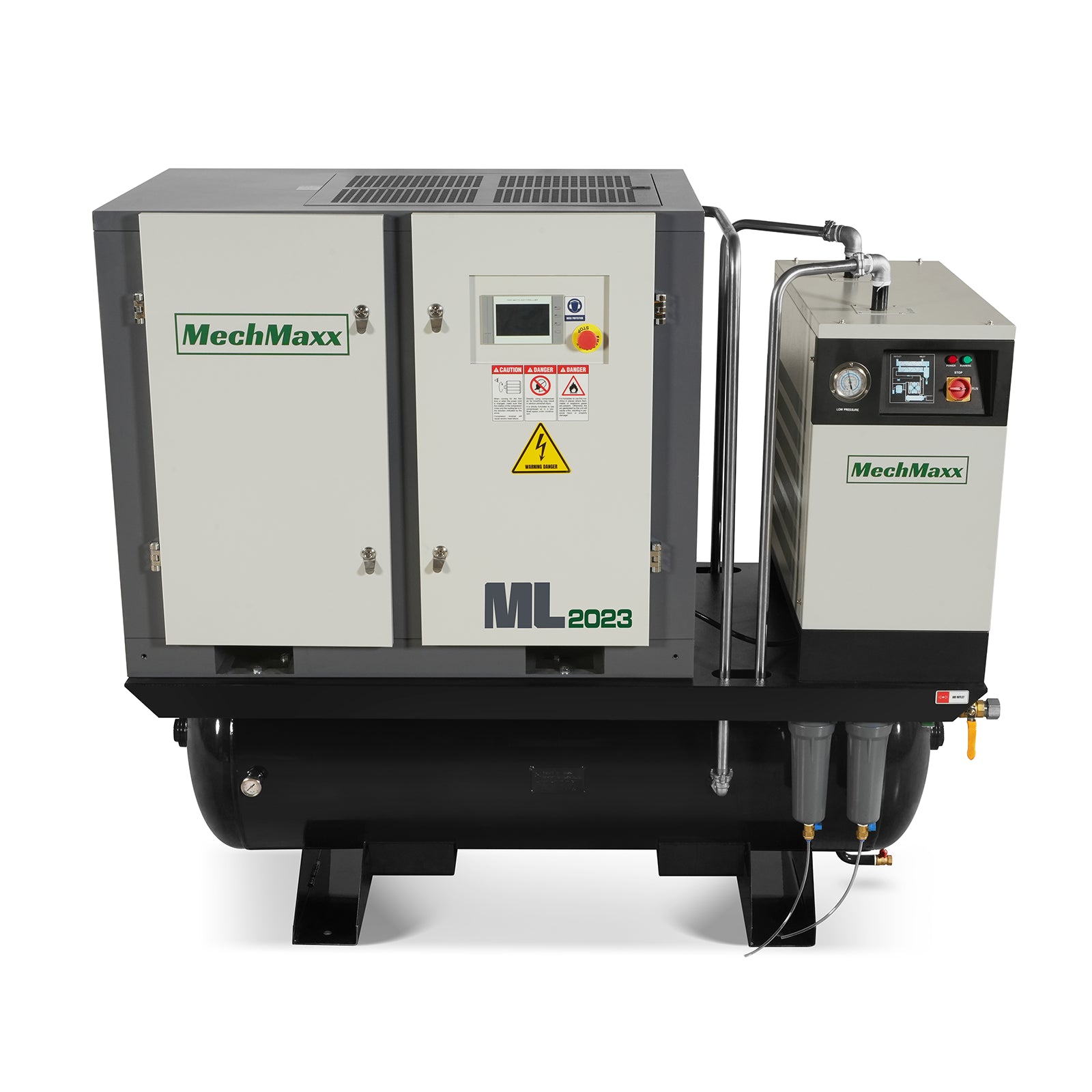 20HP Combined Rotary Screw Air Compressor with Dryer & 105-Gal ASME Tank | 78 CFM, 116 PSI, 230V 3-Phase – Industrial Grade