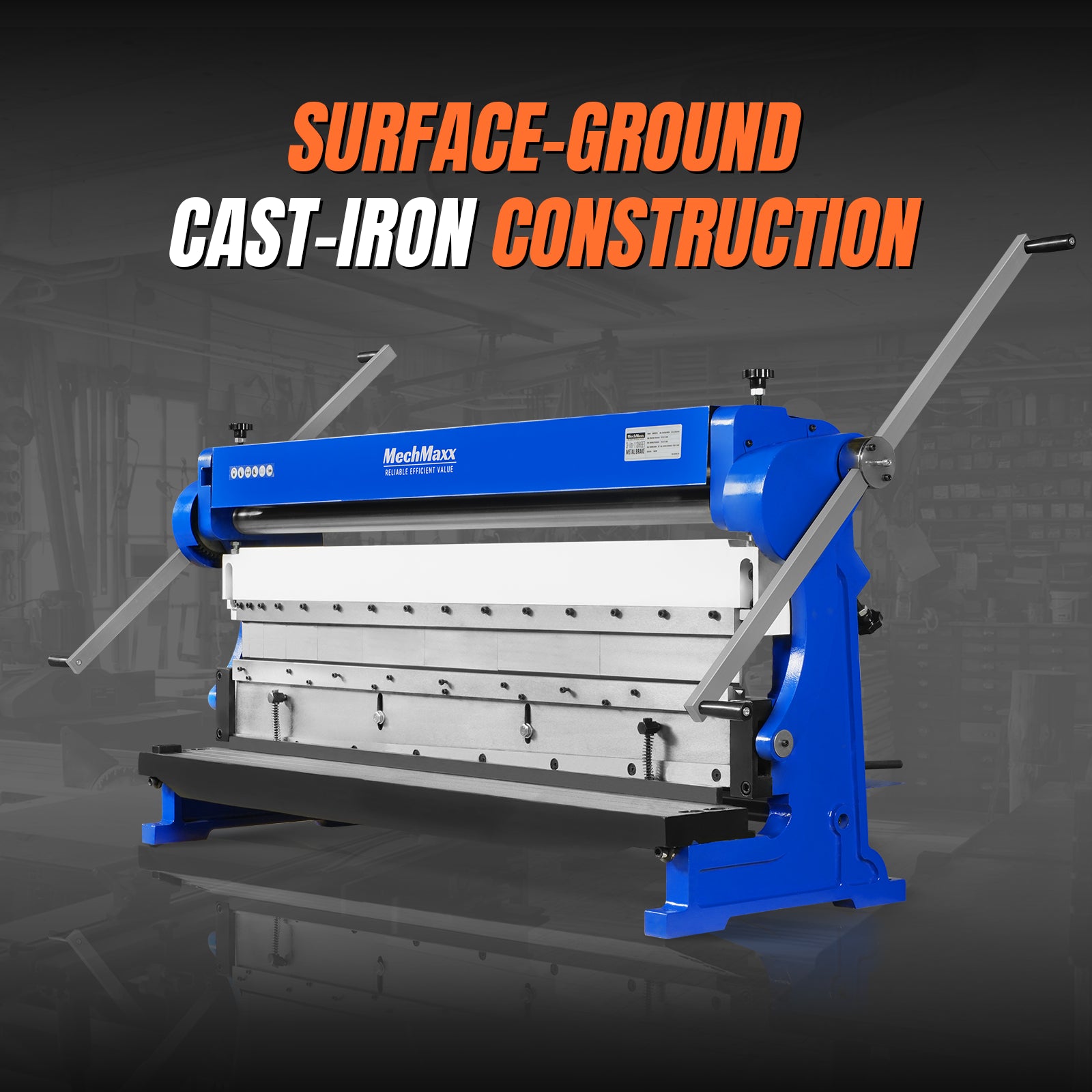 52-inch 3-in-1 Heavy Duty Pan and Box Brake – Slip Roll, Shear, Bending Machine for Sheet Metal, 16 Gauge Mild Steel, Adjustable Fingers, Heavy Duty, Metalworking, Fabrication, Rolling, Bending