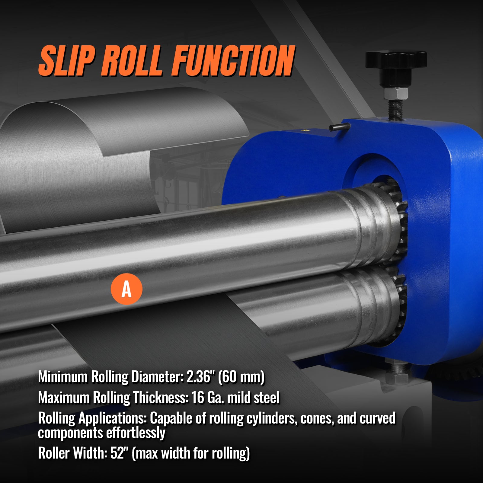 52-inch 3-in-1 Heavy Duty Pan and Box Brake – Slip Roll, Shear, Bending Machine for Sheet Metal, 16 Gauge Mild Steel, Adjustable Fingers, Heavy Duty, Metalworking, Fabrication, Rolling, Bending