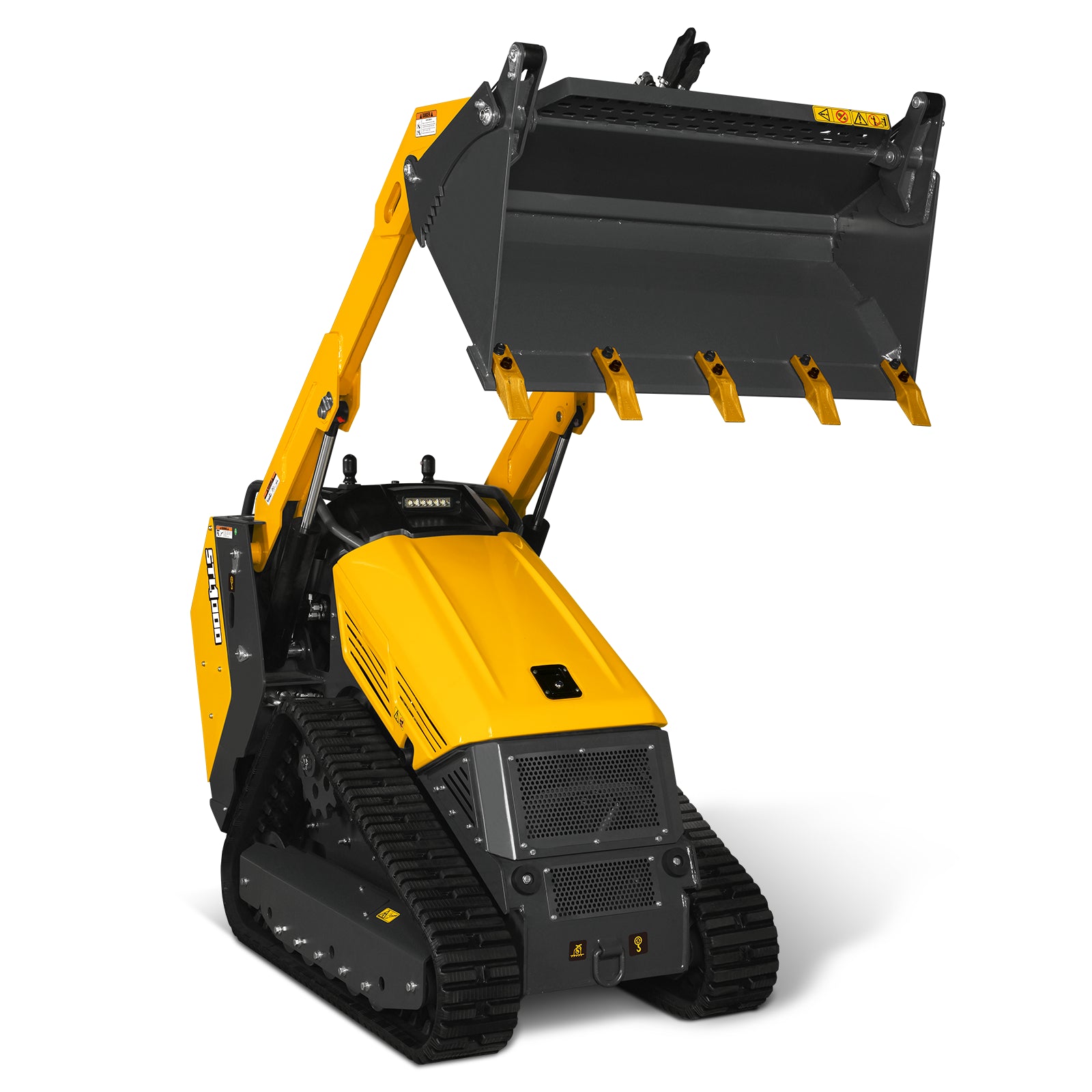 Mini Skid Steer Stand On Compact Track Loader ( 4 in 1 bucket included ) with 25HP KUBOTA D1105 Diesel Engine, Common Industry Interface (CII), CROBA STL1000